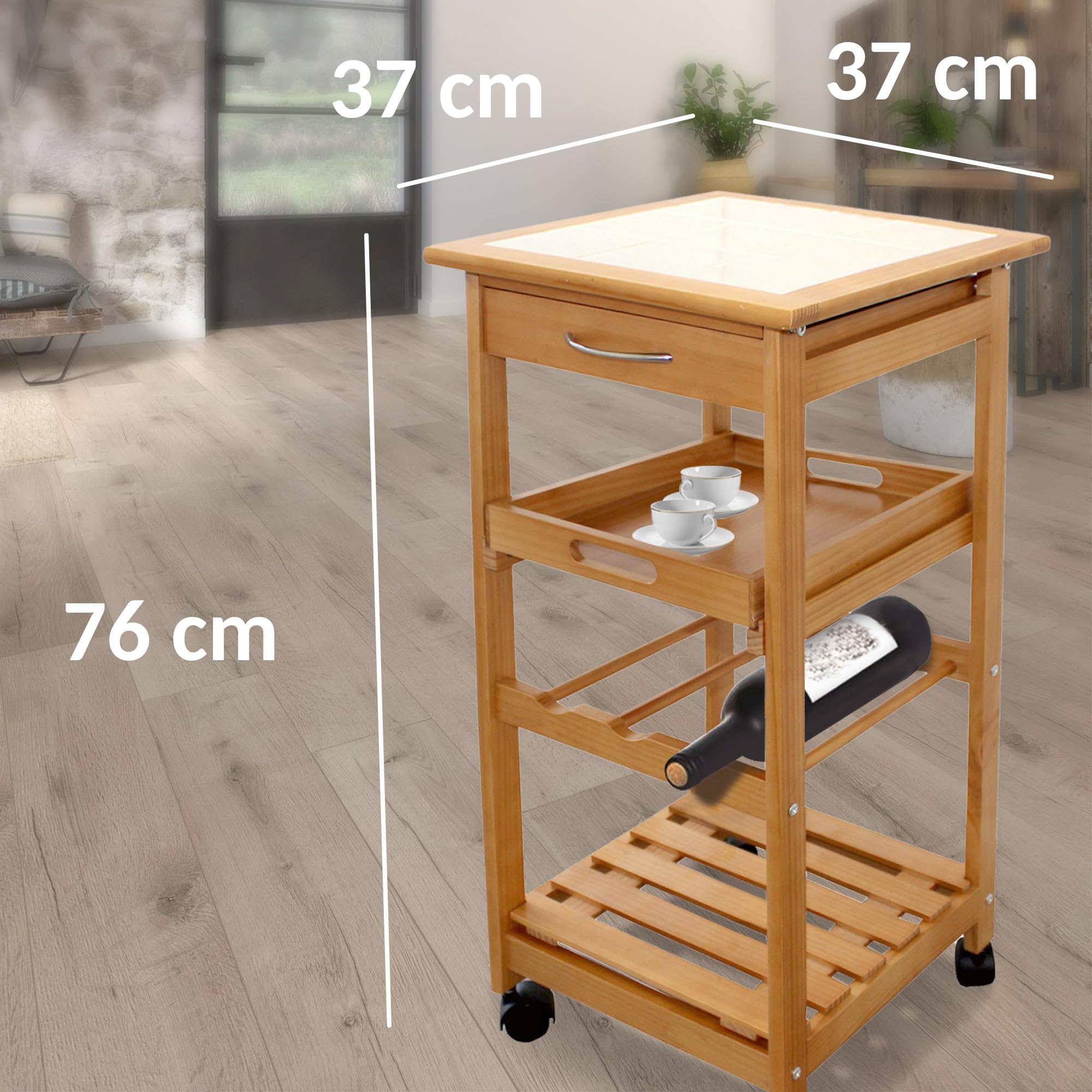 carrello in legno salvaspazio
