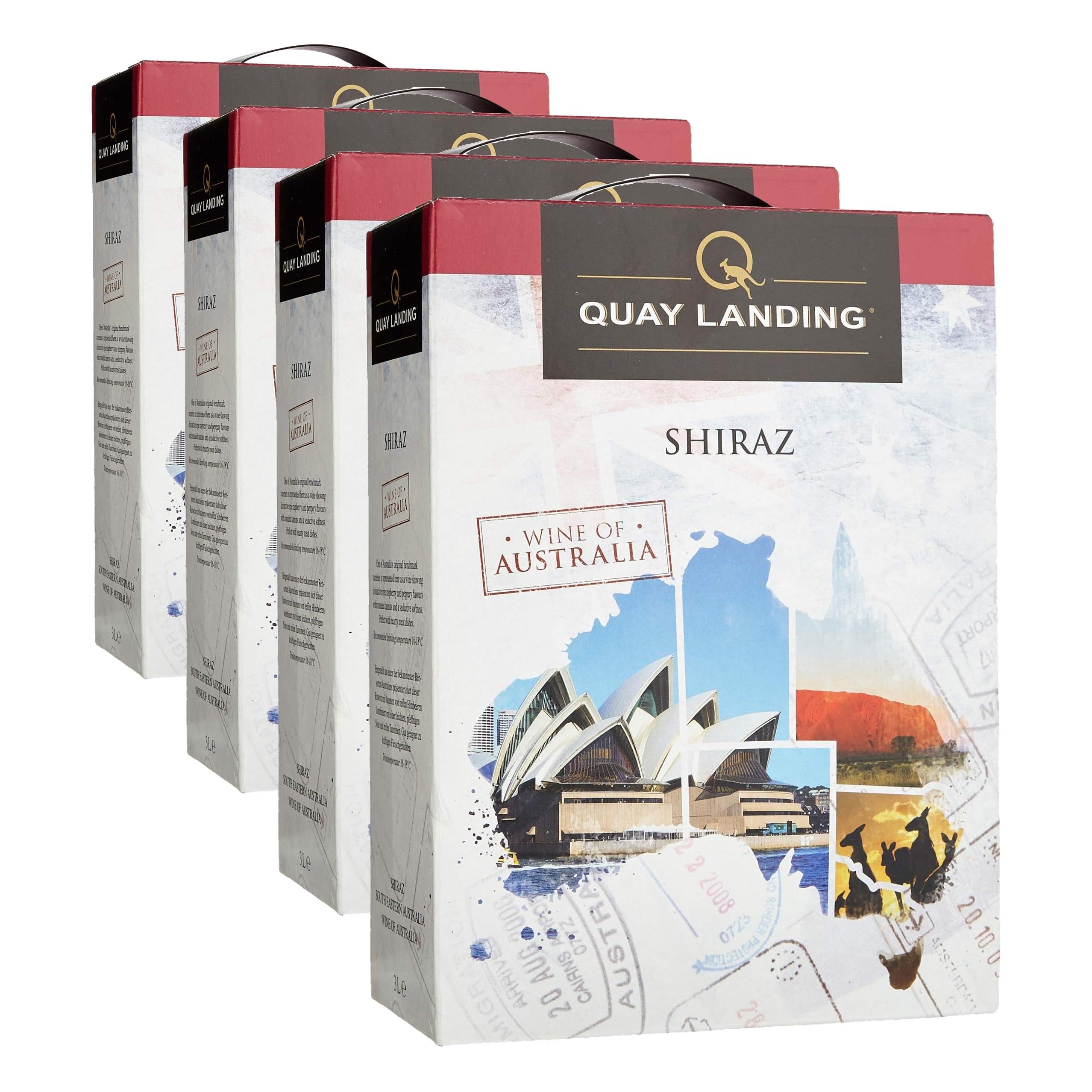 Quay Landing Shiraz Australien trocken Bag-in-Box (1 x 3 l) (Packung mit 4)