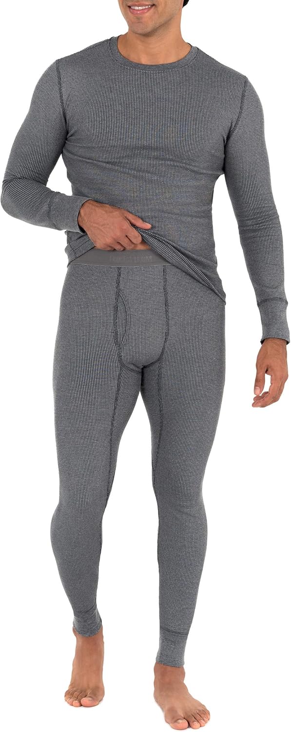 Fruit of the Loom mens Recycled Waffle Thermal Underwear Set (Top