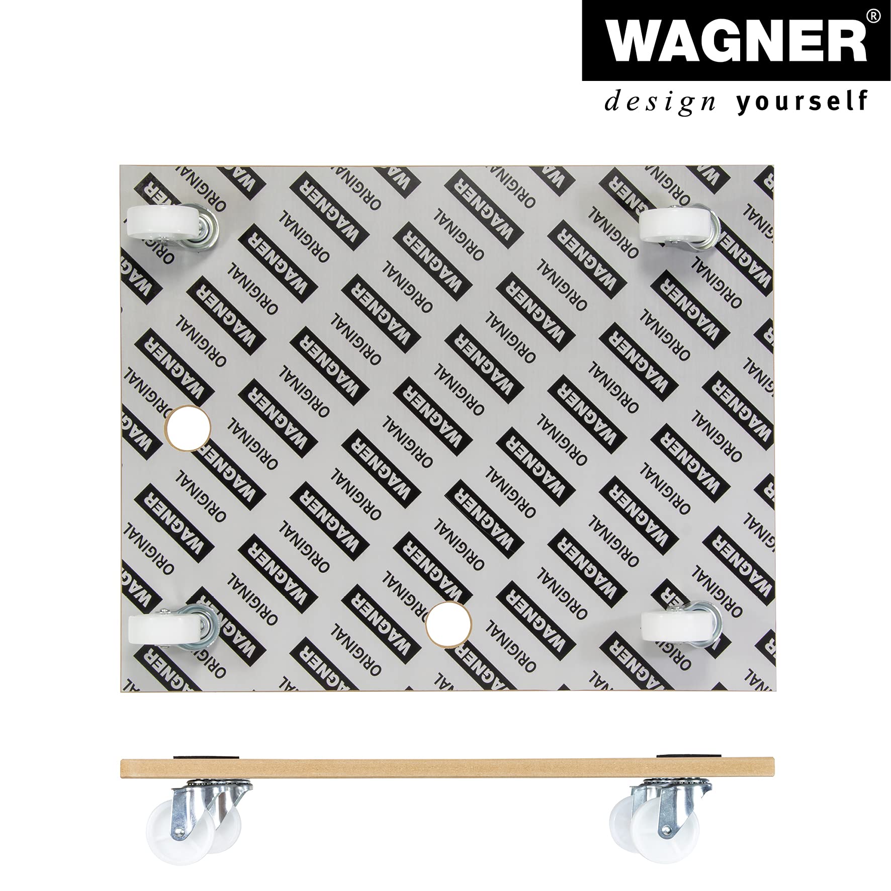 WAGNER Carrello da trasporto MM 1359 I 59 x 48 cm I cuscinetti antiscivoloI rivestimento speciale I portata 200 kg I facile da pulire I resistente e robusto - 20135901
