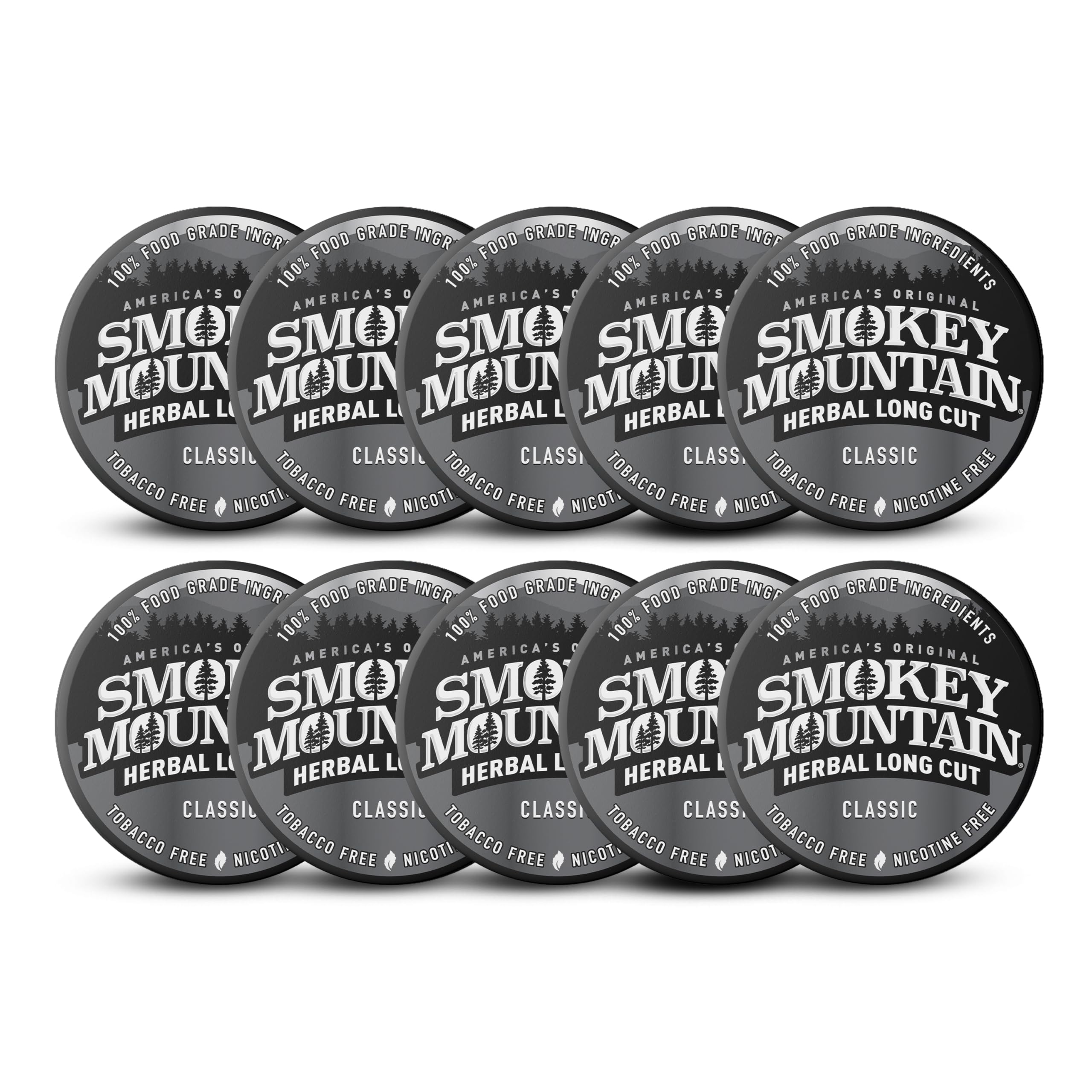 Smokey Mountain Herbal Long Cut Classic, 10 Can Box