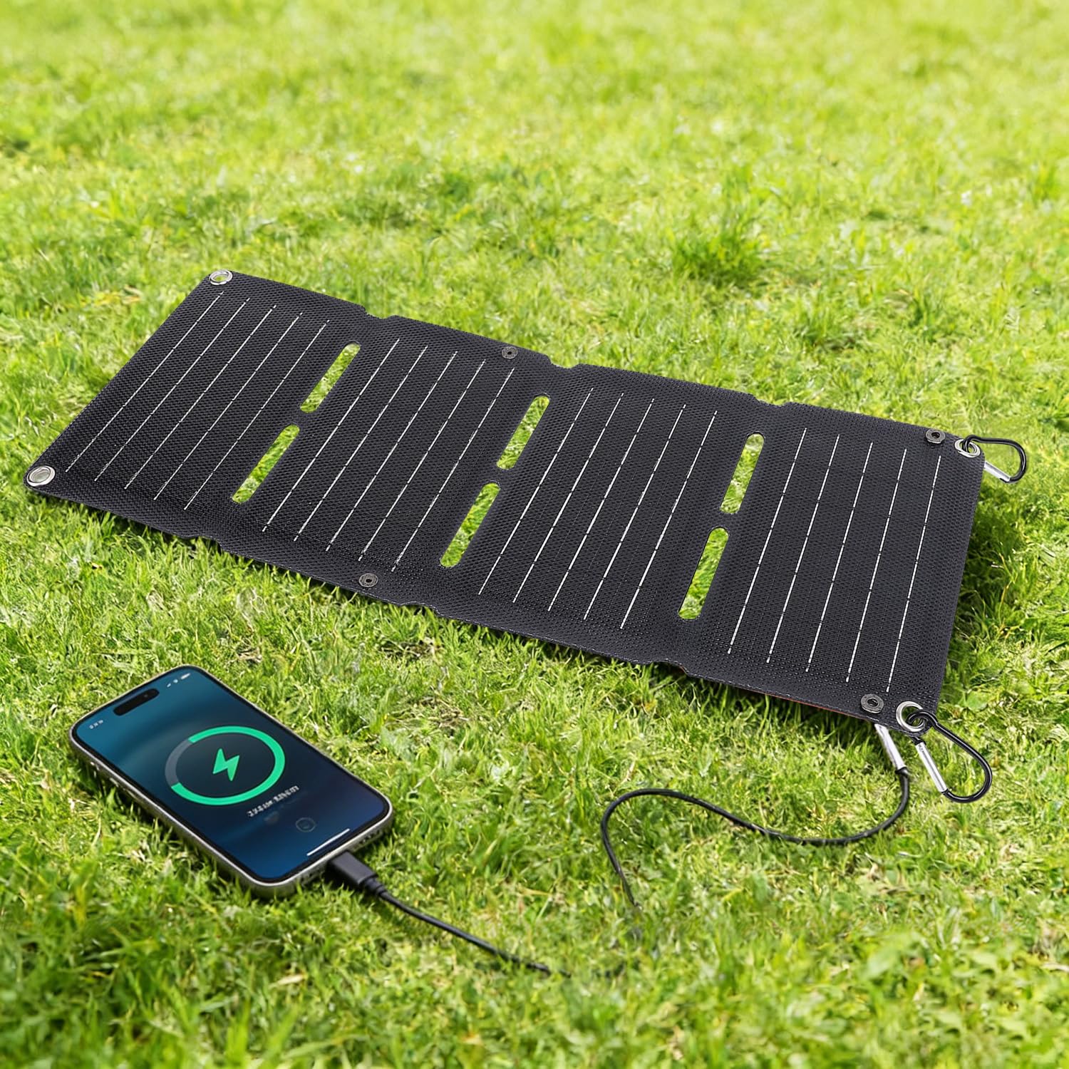 Panneau Solaire Pliable 40W, Haute Efficacité Monocristallin, Charge Rapide QC, Double USB, Portable et Léger, pour Randonnée, Camping et Voyages en Plein Air