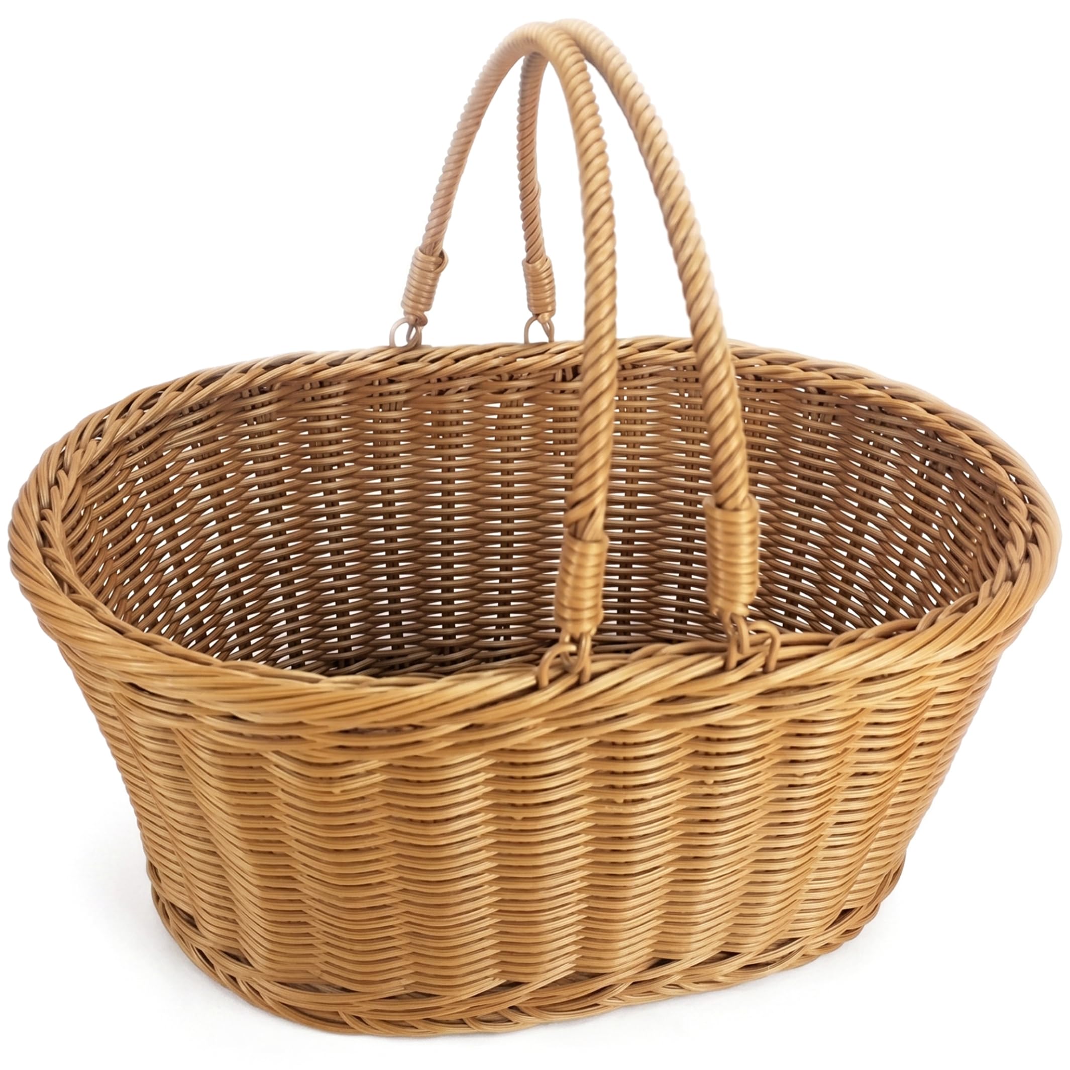 Panier récolte potager rotin tressé avec poignée pour légumes fruits et rangement