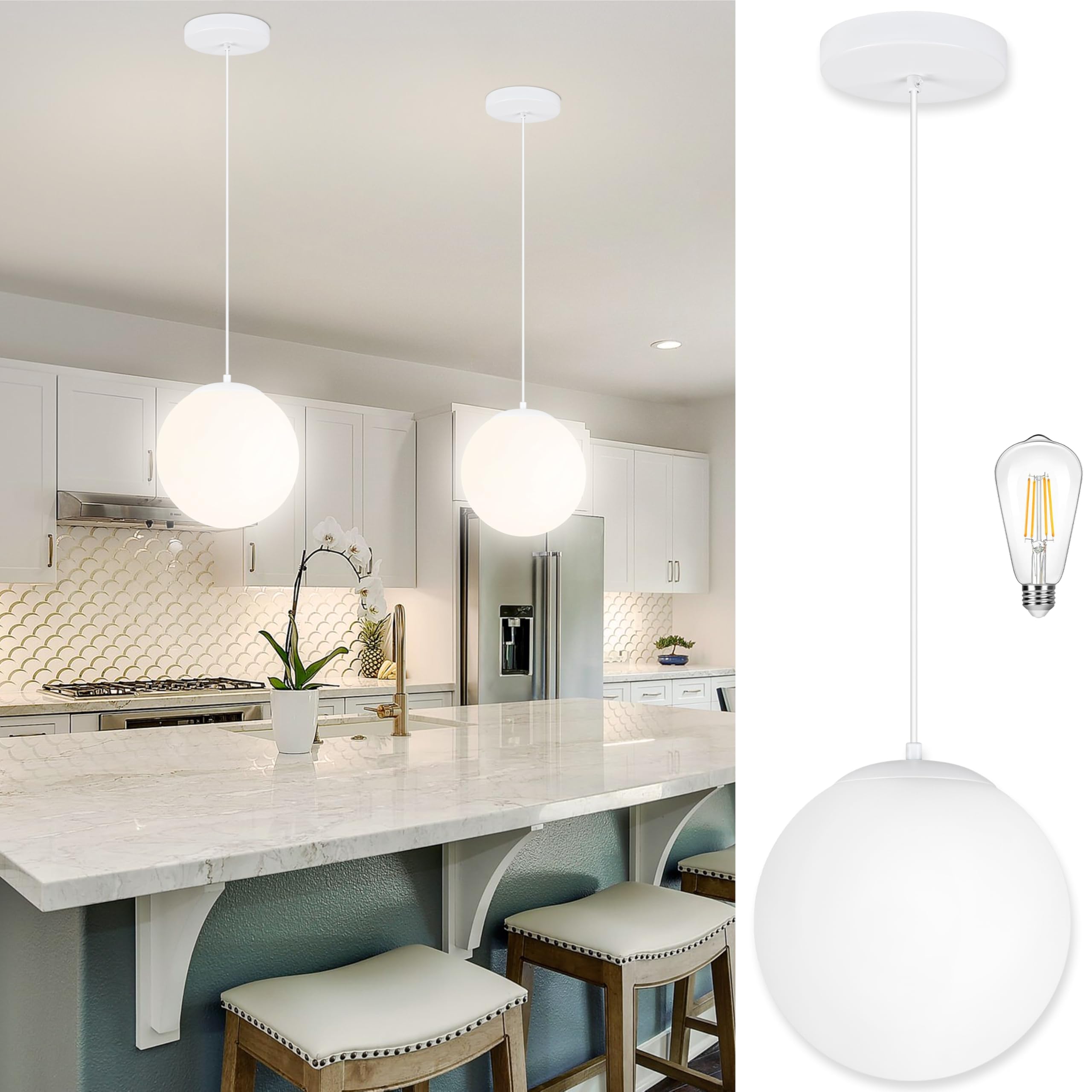 Photo 1 of KoKo&Yukina 10" Globe Pendant Light