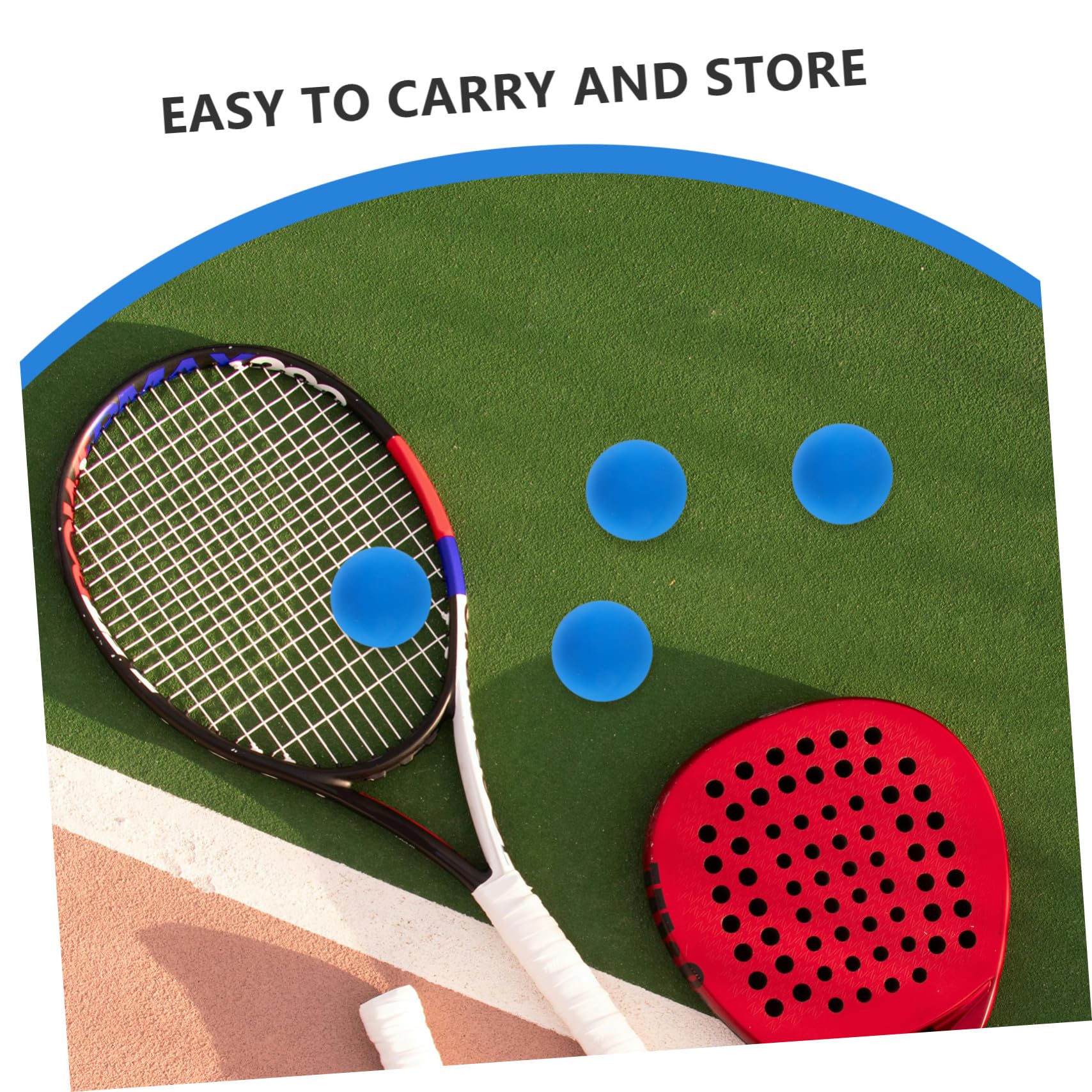 Lot de 4 Balles de Racquetball en Caoutchouc Creuses et Légères Mini Ballons D’Entraînement Bleu pour Squash Rebond Élevé Amélioration Coordination Usage Intérieur et