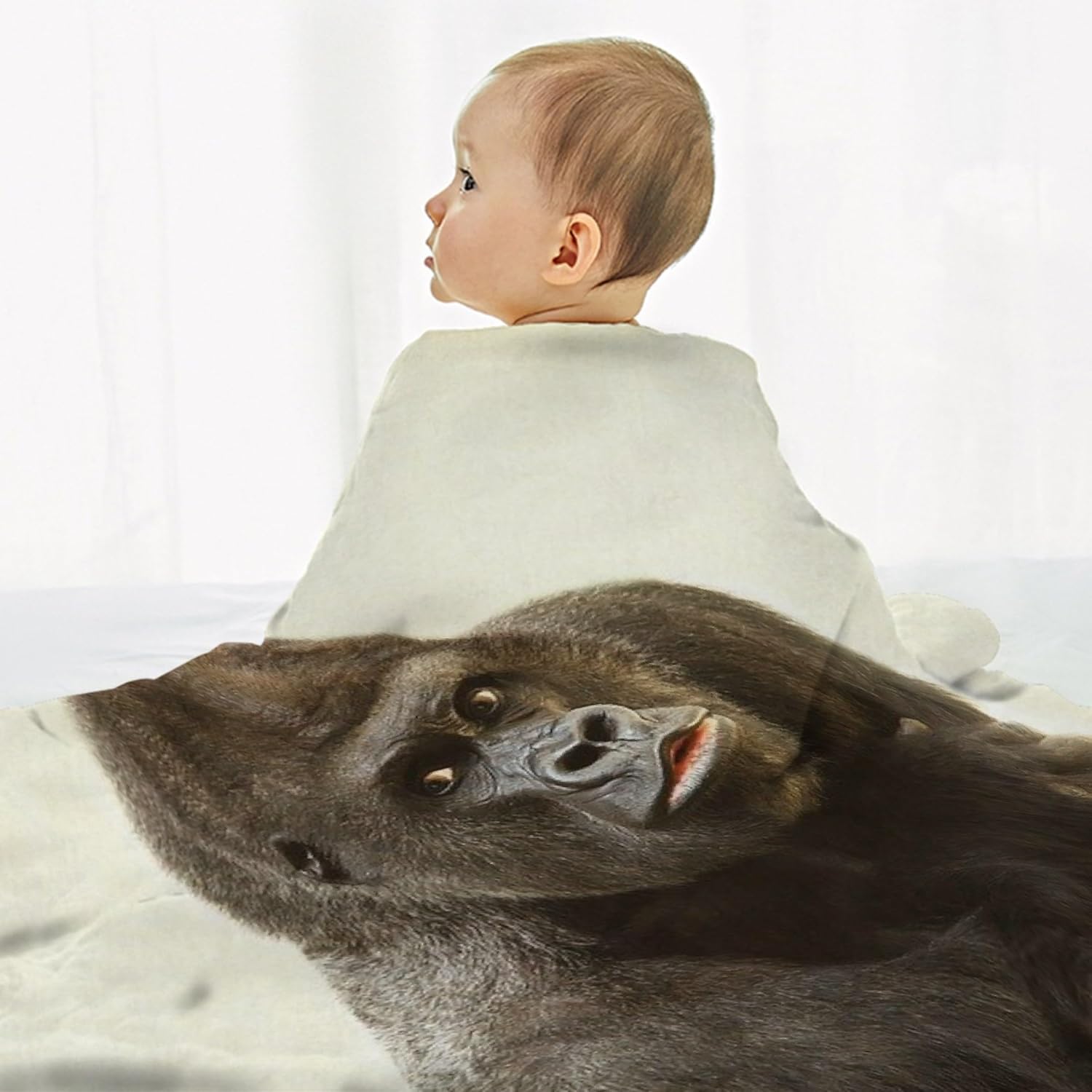 Gorilla Blanket, Gorilla Animal Blankets, Gift for Girls Gorilla Lover, 50"x60" Soft Lightweight Plush Throw Blanket for Couch Bed Sofa Decoration