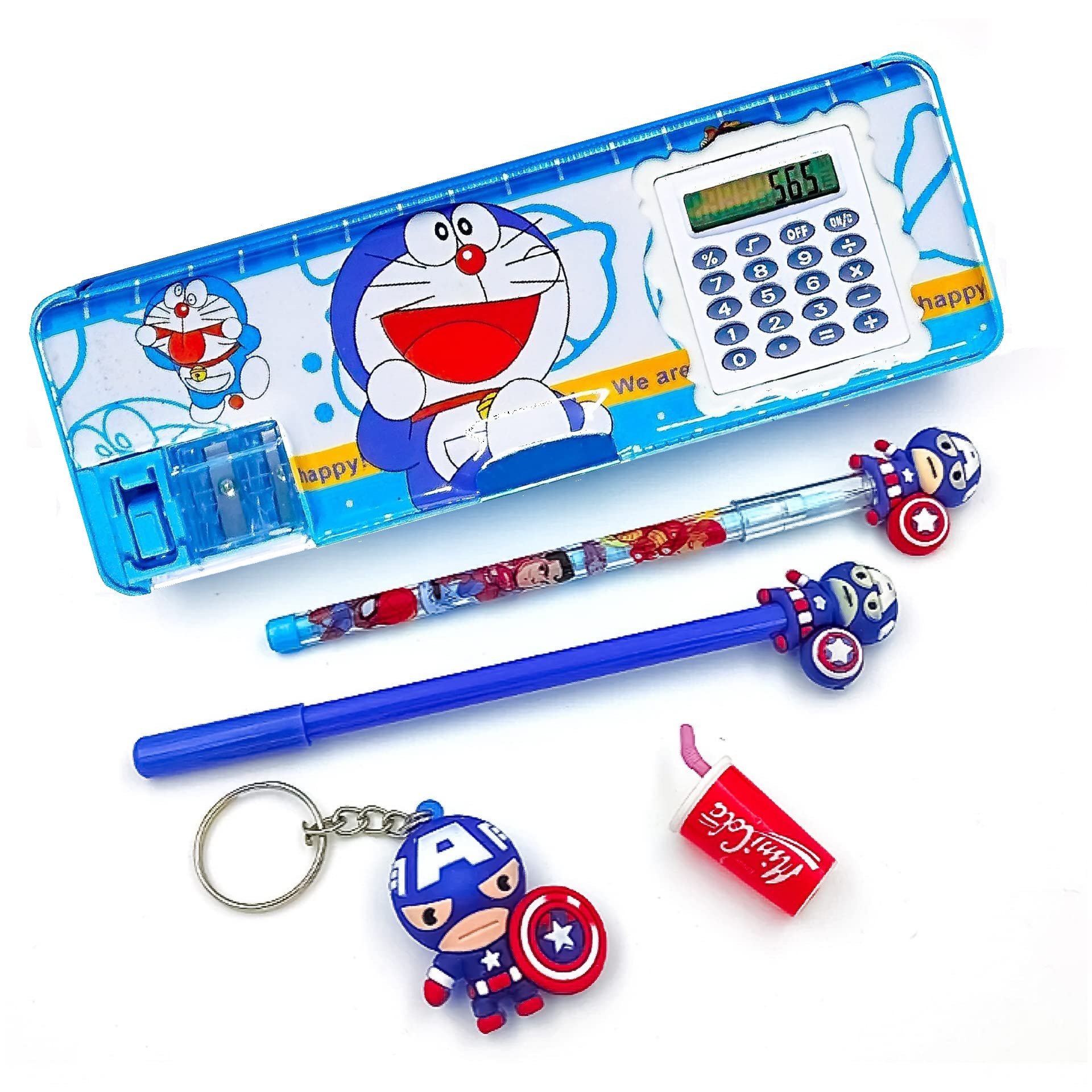RZA Doraemon Magnetic Pencil Box With Calculator & Dual Sharpener For Kids For School,Big Size Cartoon Printed Pencil Case For Kids Group Pack Of 5 (Doraemon), Multicolor (B0BVRFTF94) Amazon Price History, Amazon Price Tracker
