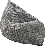 Hobestluk 3 in 1 Bean Bag Chair Giant Bean Bag Chairs for Adults with Bubble Cover Convertible Bean Bag Floor Cushion with Machine Washable Cover for Living Room (Bubble Grey)