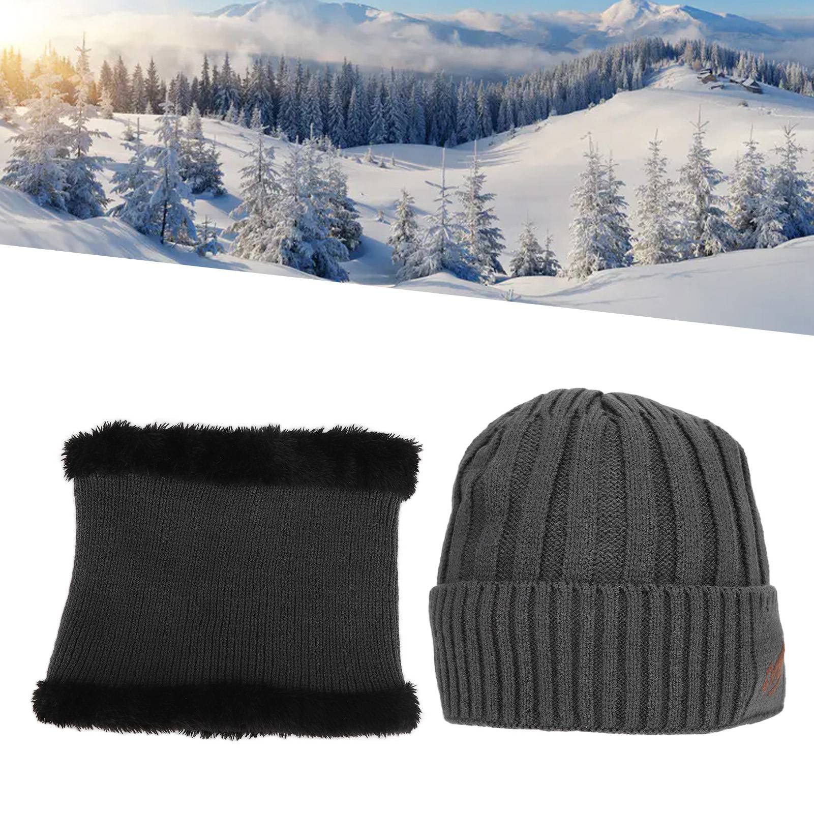 Bonnet Chauffant, Bonnet Chauffant électrique, Bonnet Thermique D'hiver et Ensemble D'écharpe Circulaire, Bonnet Chauffant à Batterie Chaude Rechargeable pour le Ski D'hiver, 3 Niveaux de(gris)