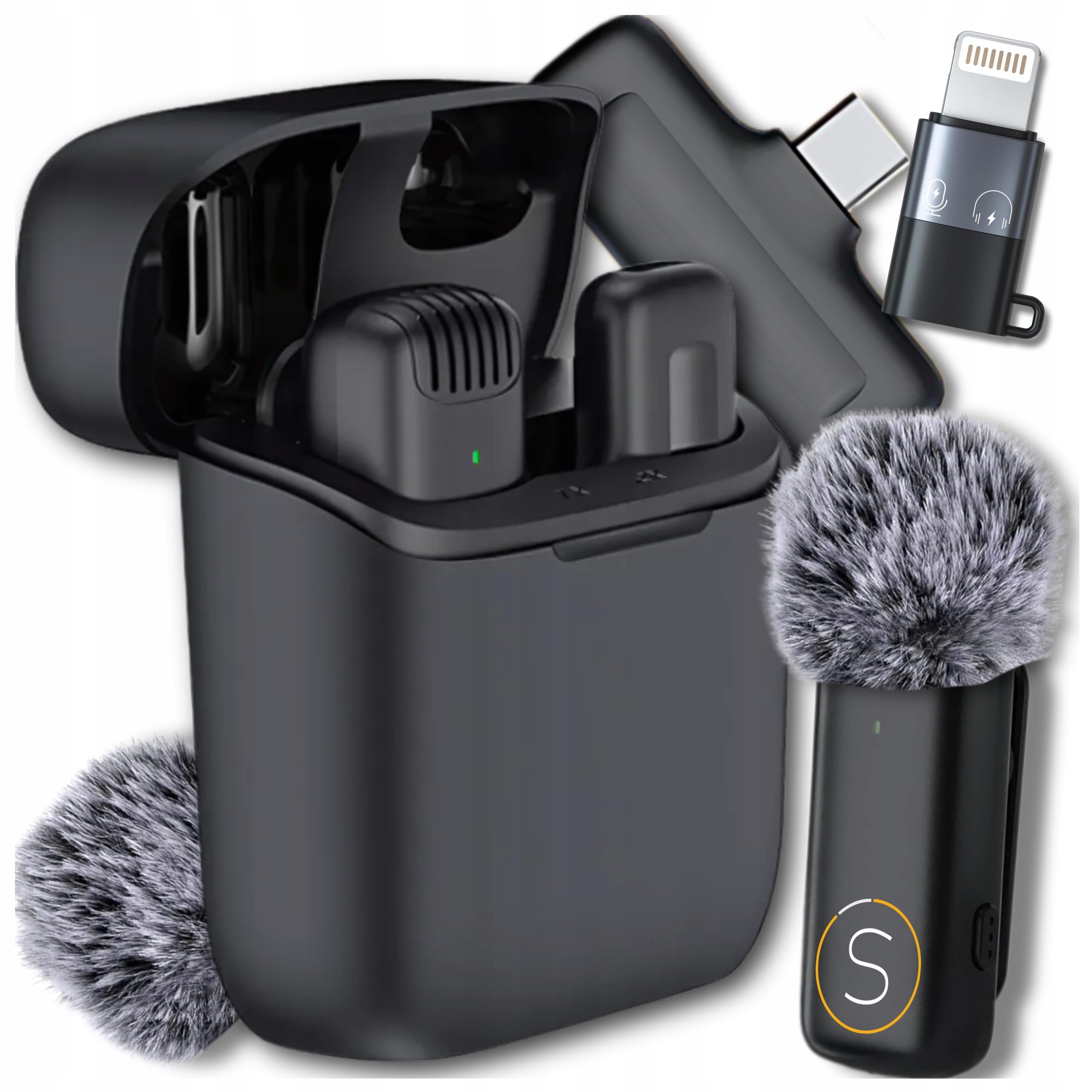 Mini Mikrofon Handy Kabellos Mic mit Ladekoffer Wireless Lavalier Ansteckmikrofon für Podcast TikTok Vlog YouTube Video Aufnahme USB C Plug and Play Mikrofon Smartphone iPhone