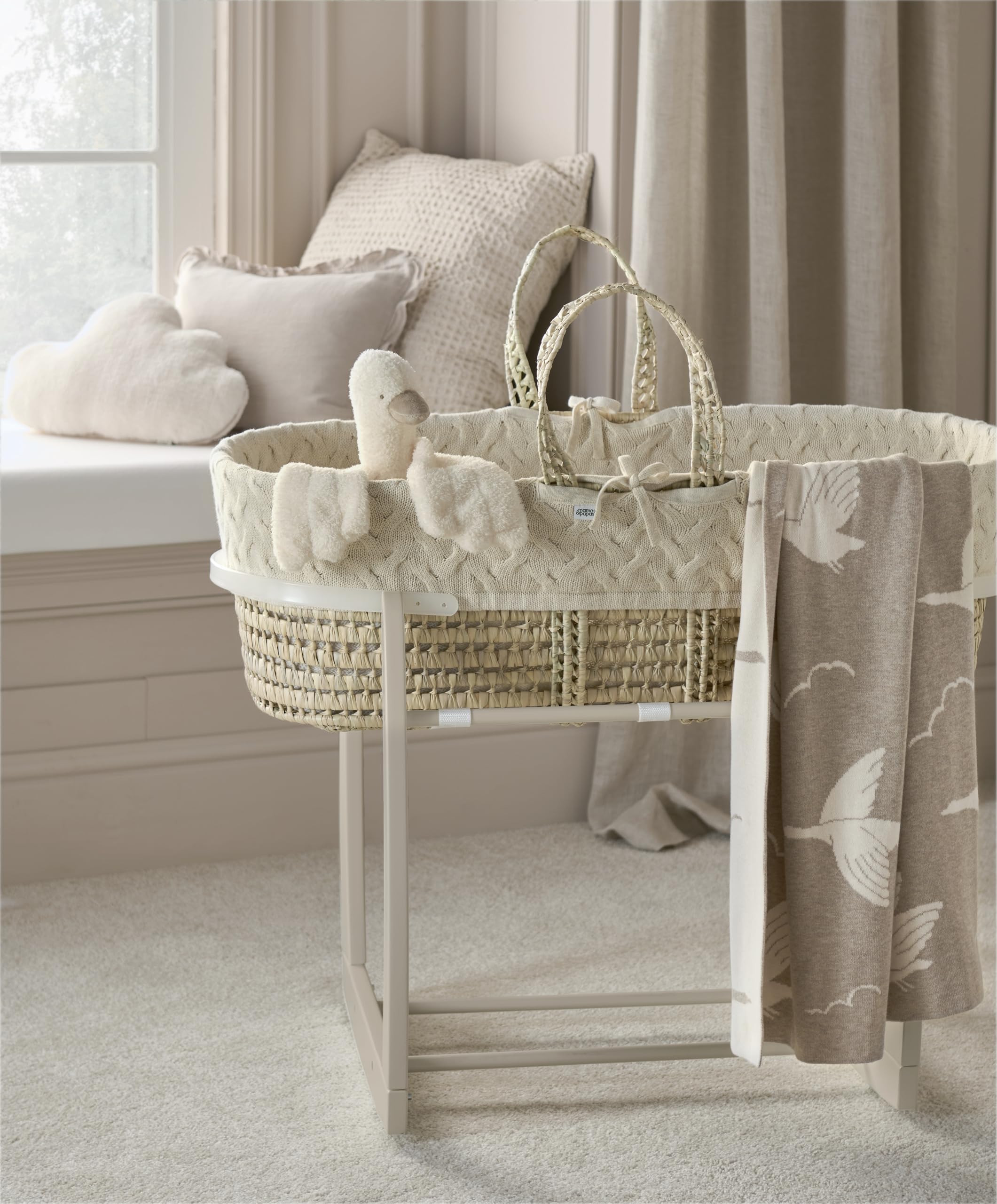 Mamas & Papas Moses Basket Rocking Stand Cashmere, Grey - Image 3