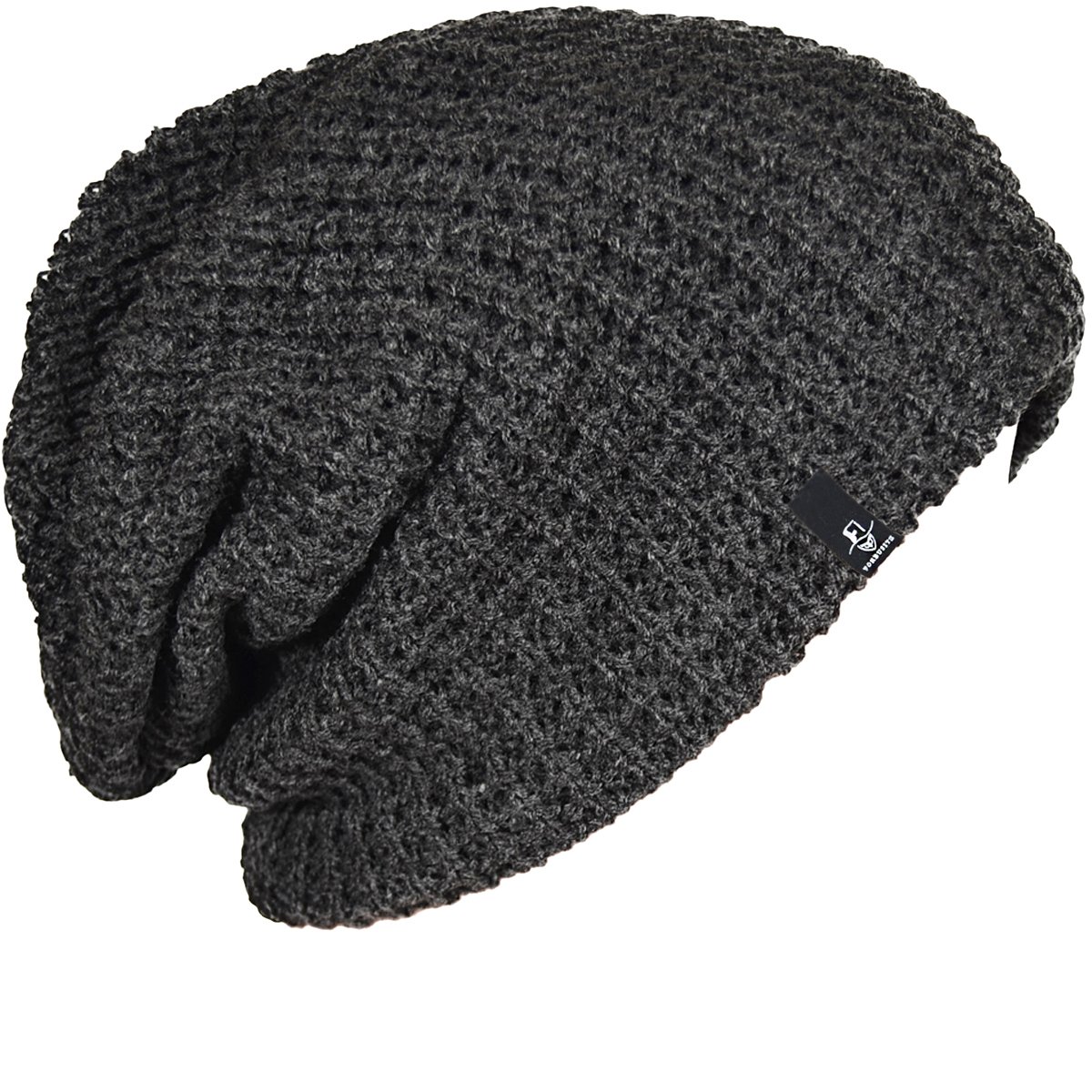 帽子 CALME _loose fit beanie BLACK ZS Mens Slouchy Long Beanie Knit Cap for Summer Winter Oversize