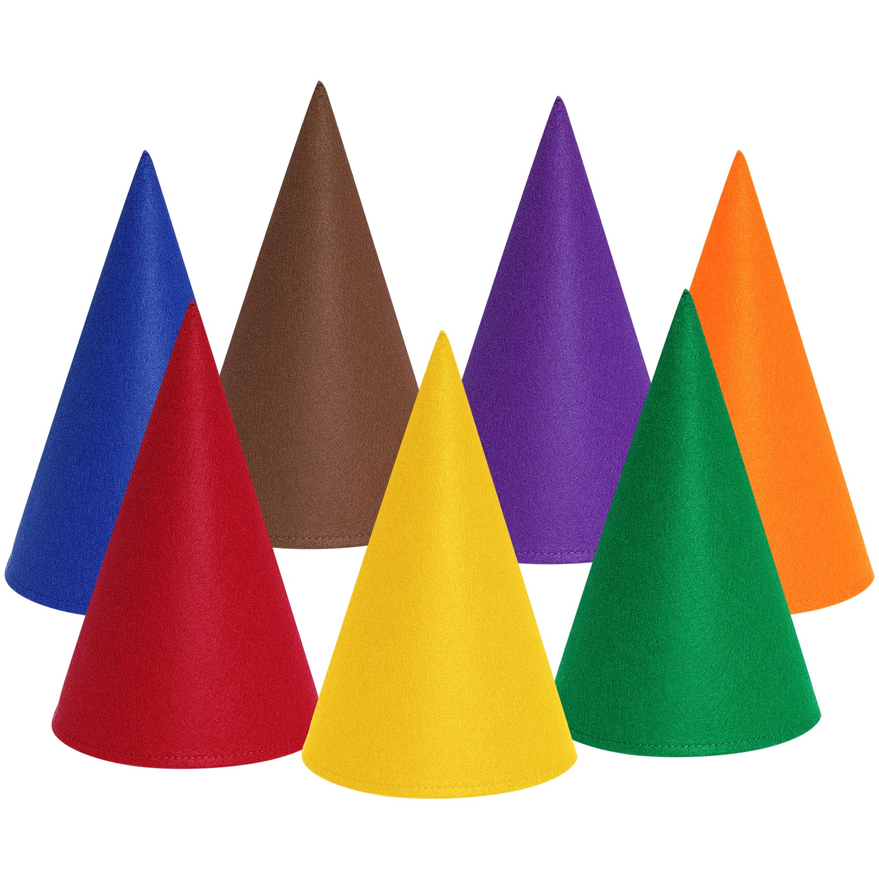 Bantoye7 Packs Halloween Gnome Hats Felt Dwarf Hats for Unisex Adults Teens Elf Hat for Halloween Christmas Costume Supplies