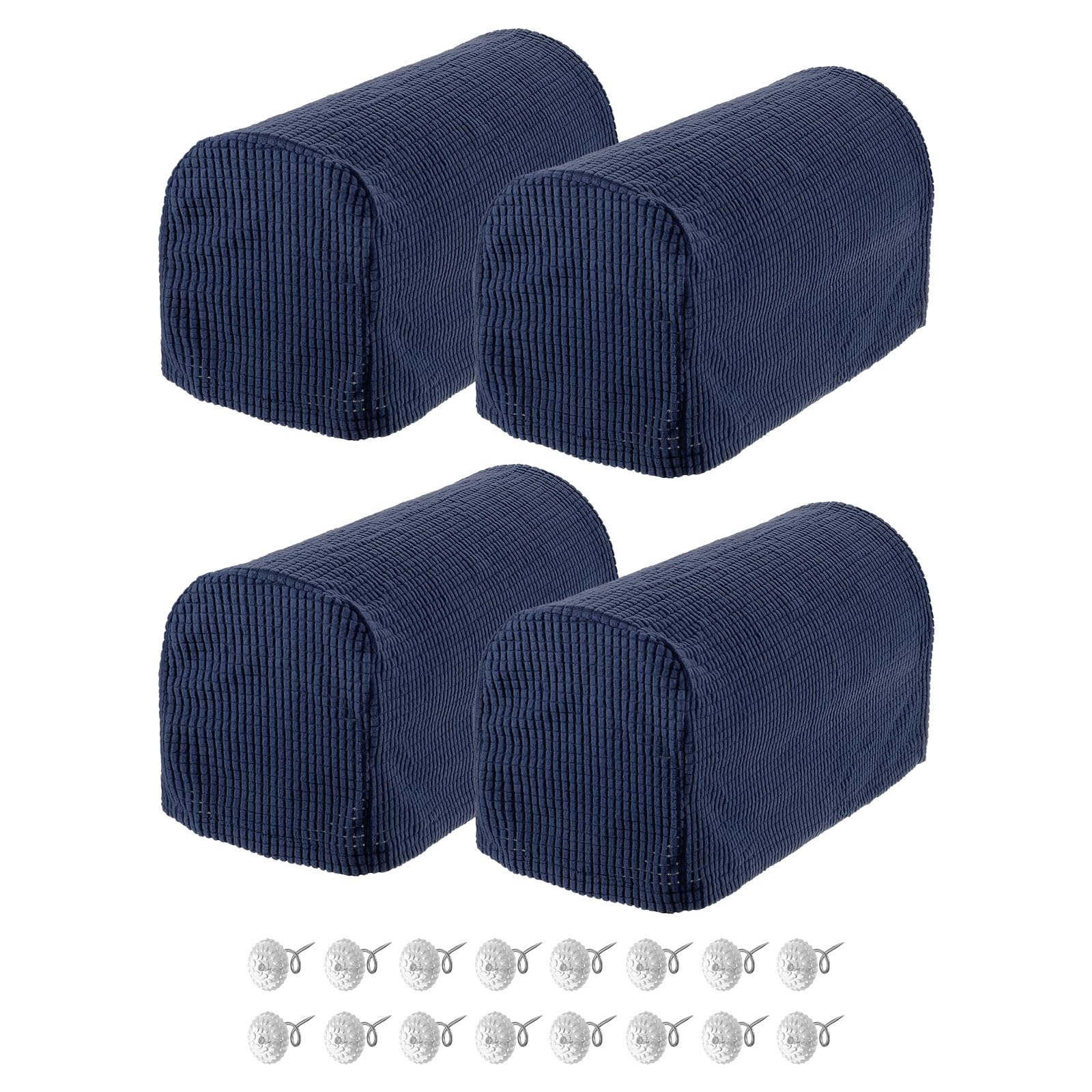 uxcell Stretch Armrest Covers Armchair Anti-Slip for Chairs Sofas Couch Arm Covers Recliner Sofa Navy Blue 4 Pcs