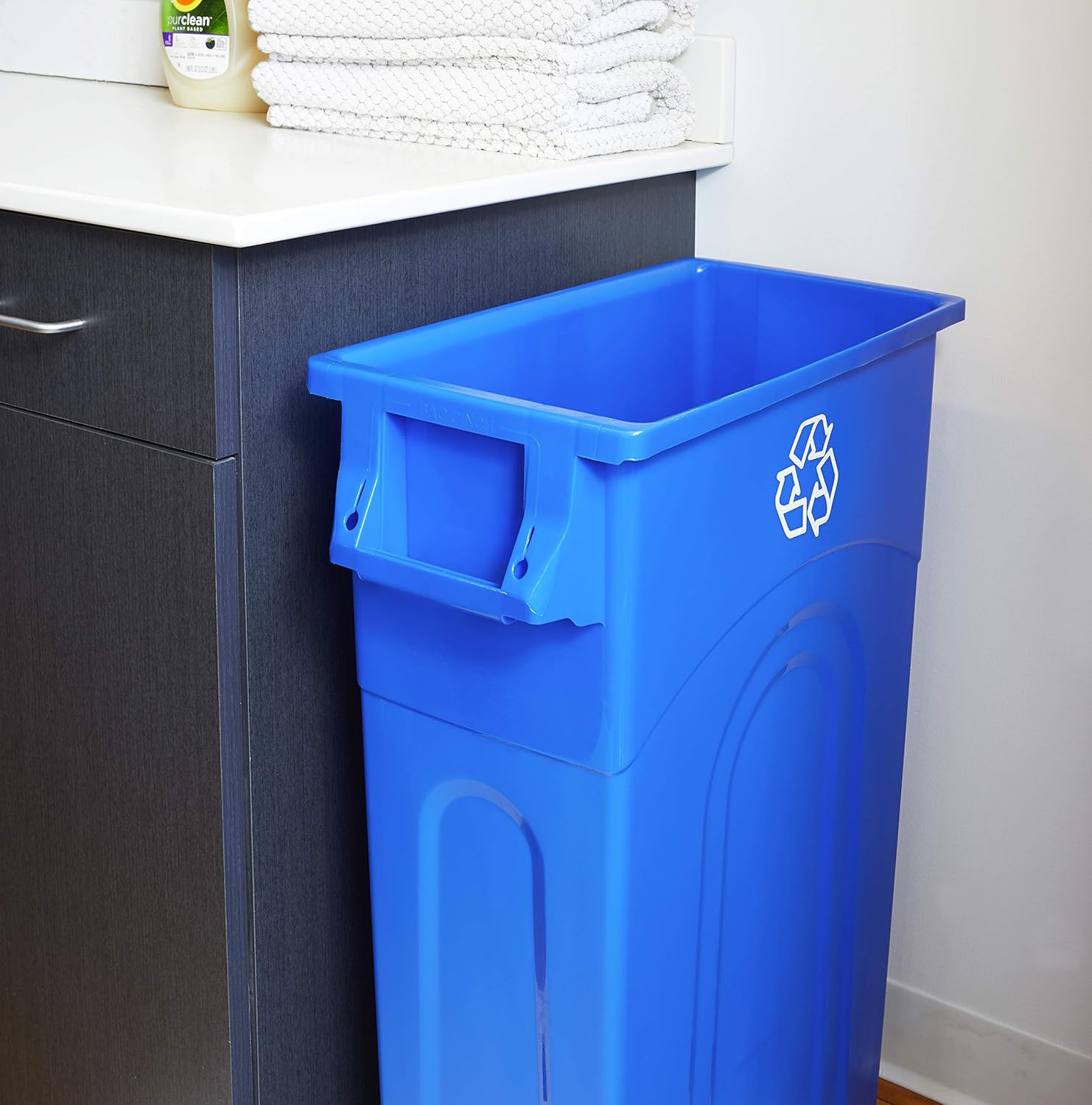 United Solutions TI0033 Highboy Recycling Container, 23 Gallon, 1-Pack, Blue : Home & Kitchen