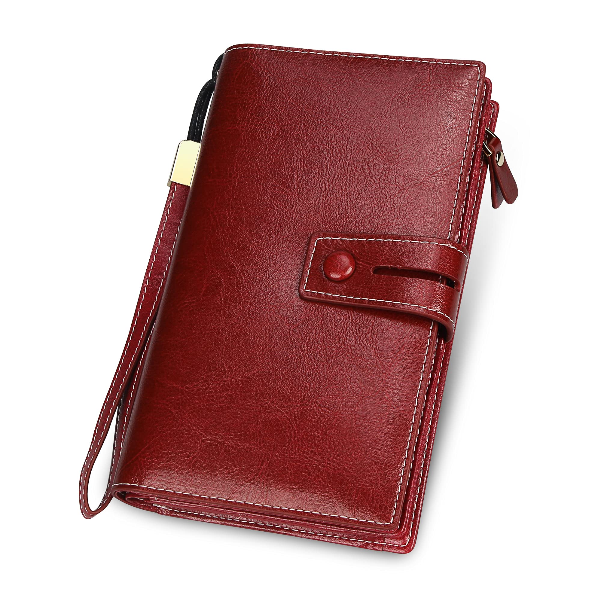 FT FUNTOR Women's Big Fat RFID Blocking Wallet Leather Zip Around Clutch Large Phone Organizer Wristlet