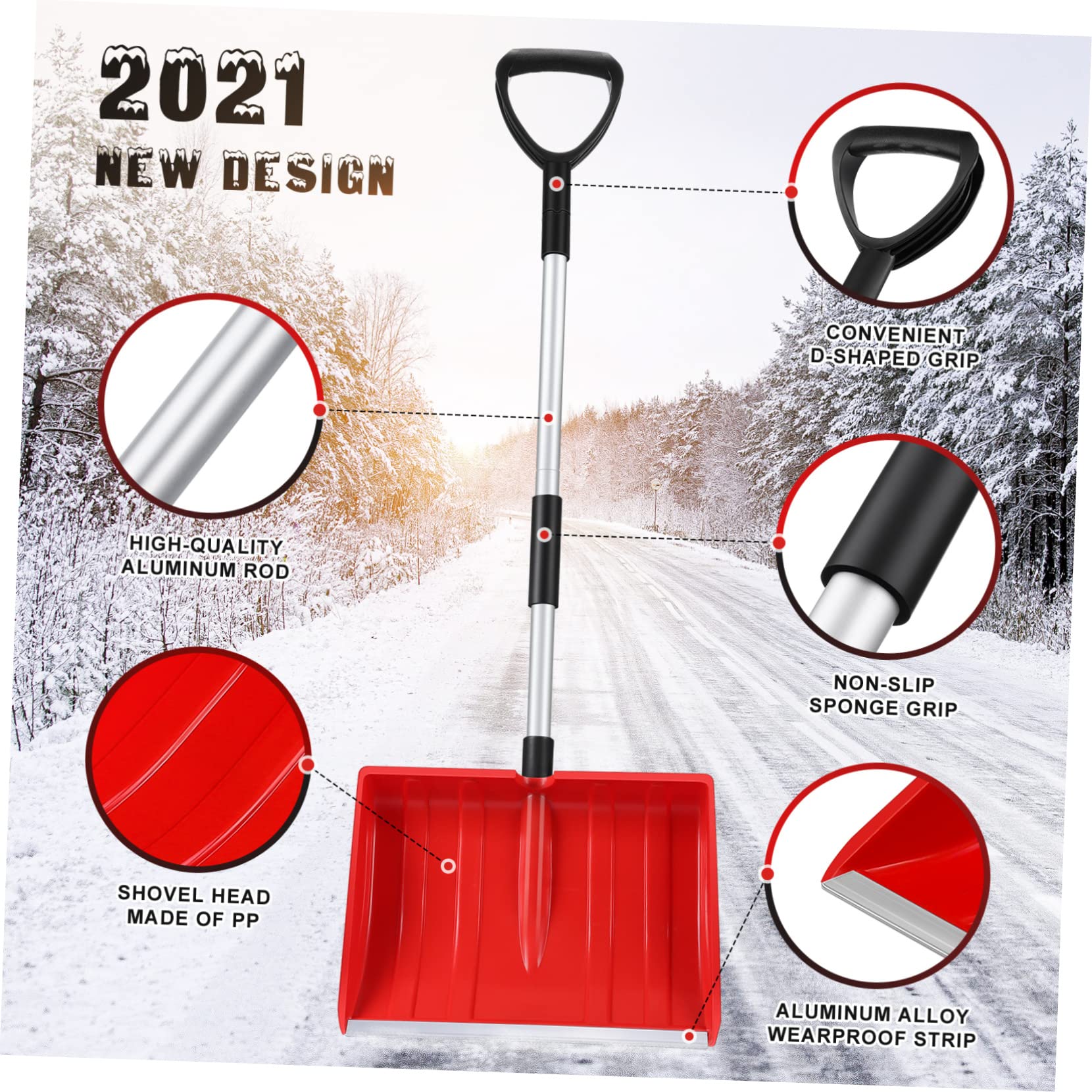 BESPORTBLE Pelle À Neige Et Grattoir À Glace avec Poignée Outil De Déneigement De Taille pour Voiture Et Extérieur