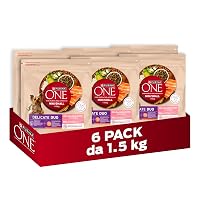 PURINA ONE Mini Small Delicate Crocchette per Cani Adulti con Salmone e Riso 6 Sacchi da 1.5kg