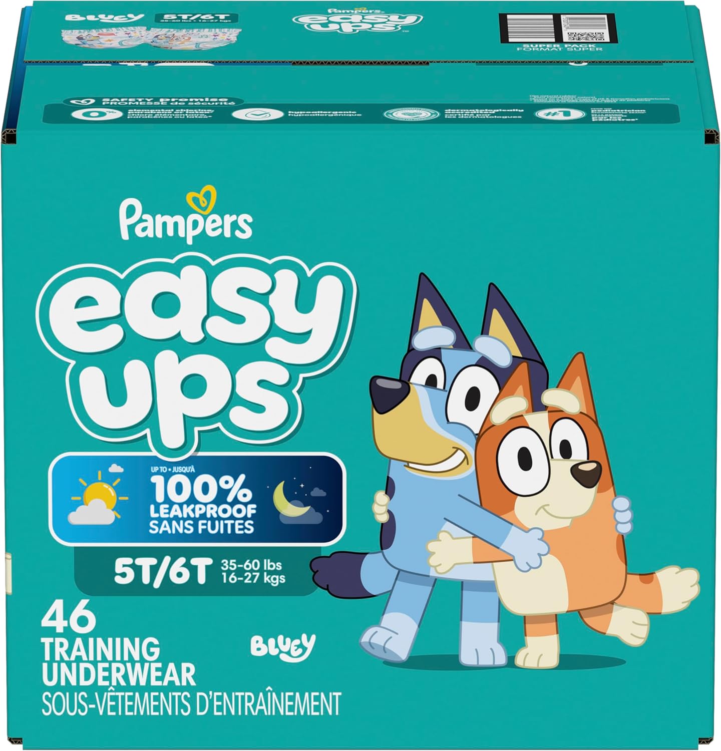 Pampers Training Pants - Easy Ups Boys & Girls Bluey - Size 5T-6T, 46 Count, Children's Potty Underwear (Packaging May Vary) - Image 13