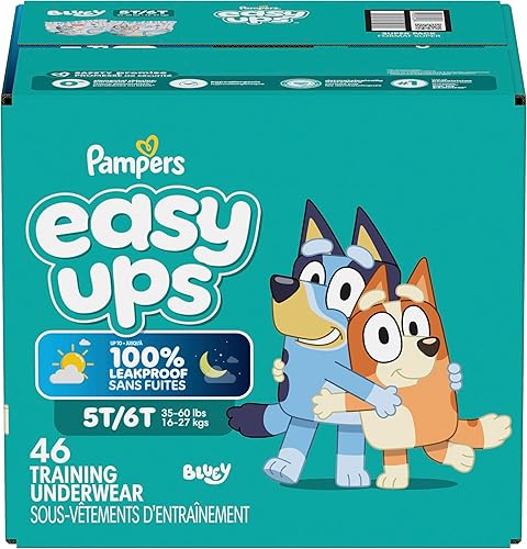 Miniatura 13 de Pampers Easy Ups Bluey - Pantalones de entrenamiento para niños y niñas, talla 5T-6T, 46 unidades, ropa interior infantil (el embalaje puede variar)