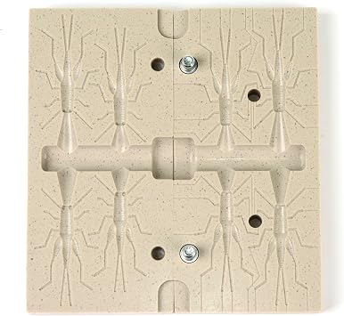 best_nj Four Cavity Lure Mold Soft Plasti Lure Making Injection Molds for DIY Fishing Lures Grass Hopper 1.5