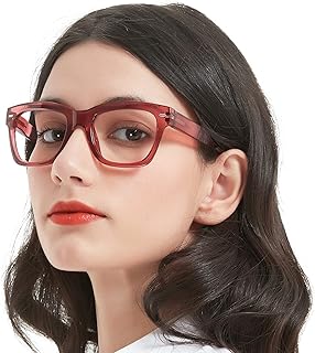MARE AZZURO Large Reading Glasses +2.00 Women Designer Square Readers 100 125 150 175 200 225 250 275 300 350 400 500 600 (Red, 2.0)