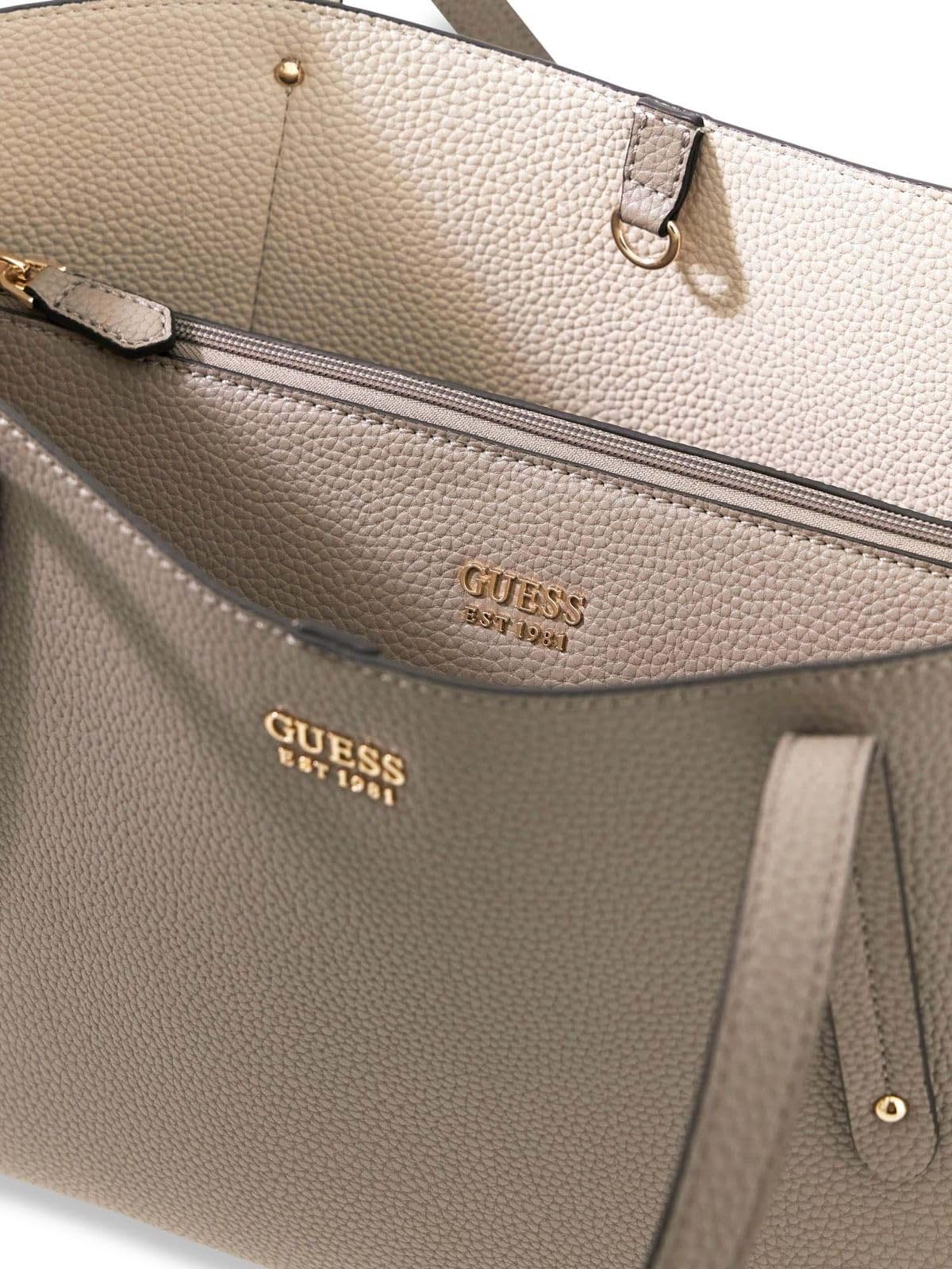 GUESS Shopper Brenton Tote Dark Taupe