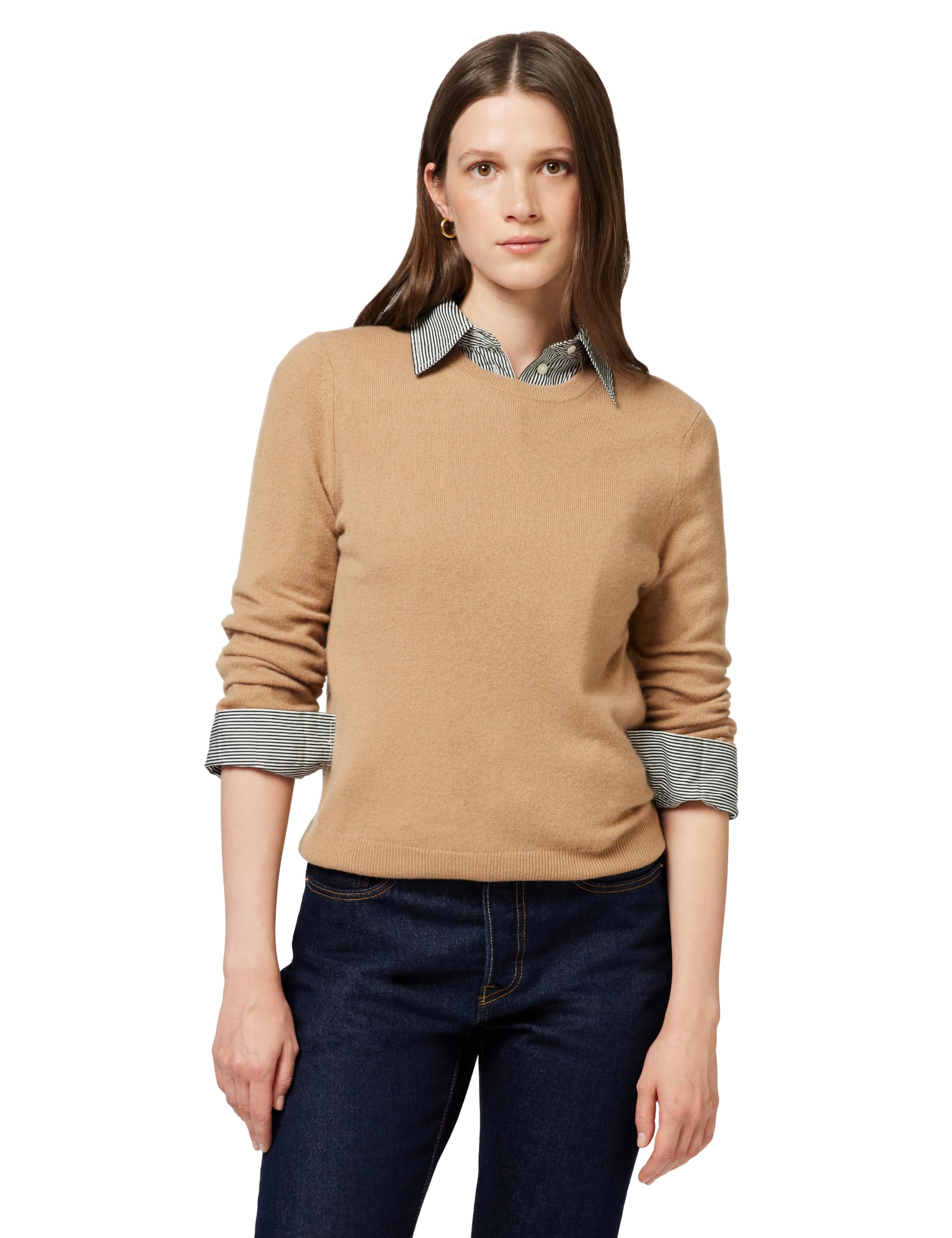 Naadam Women's Camel The Original Cashmere Crewneck Sweater, Small