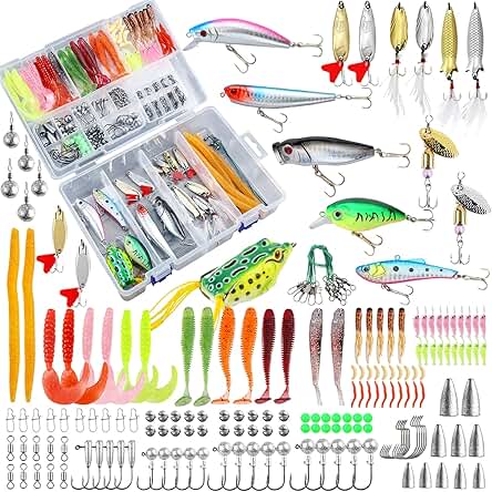 TCMBY 327PCS Fishing Lures Tackle Bait Kit Set...