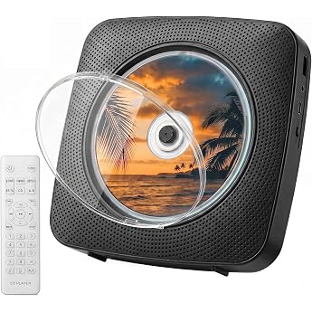 Gueray Desktop CD Player Bluetooth CD Player with Speakers for Home 1800 mAh Portable CD Player with AUX USB Headphones Jack 
