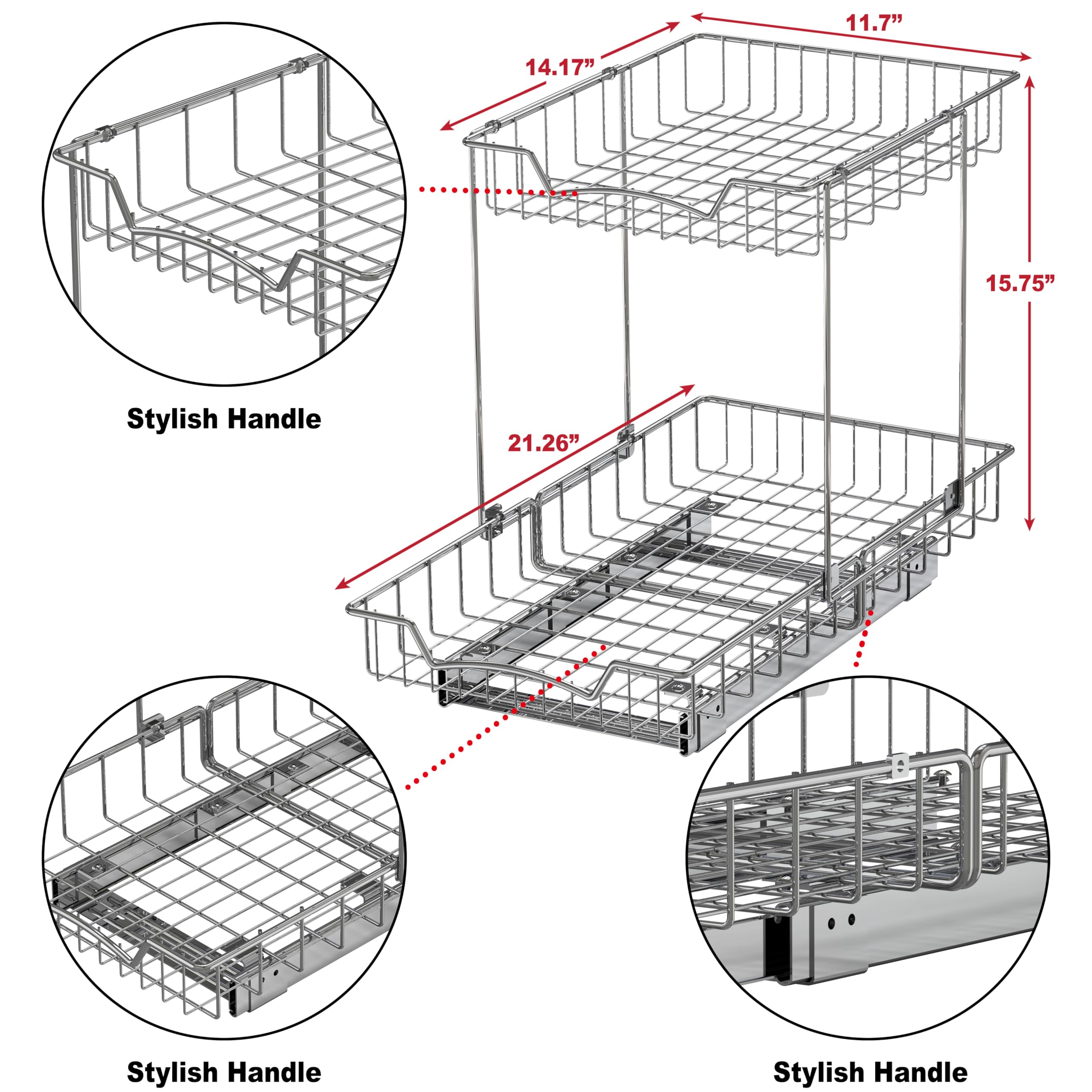 Panier De Rangement Coulissant à 2 Niveaux Étagère De Rangement Sous évier Avec Tiroir Coulissant Laizere - Maison