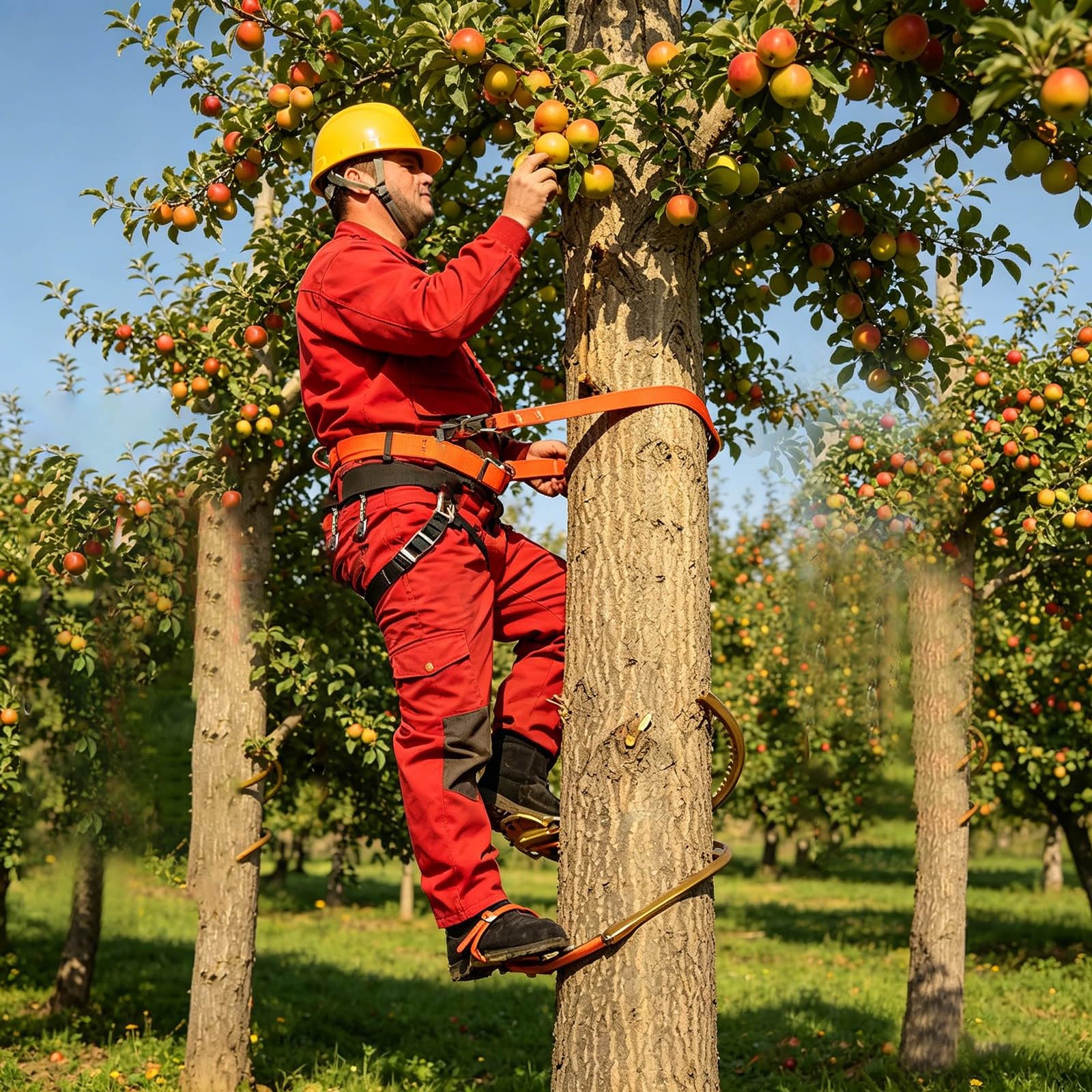 2026 Attrezzatura da arrampicata professionale per elettricisti Decespugliatore Scarpe da arrampicata regolabili Attrezzature di sicurezza antiscivolo ad alta resistenza (oro, 20 cm)