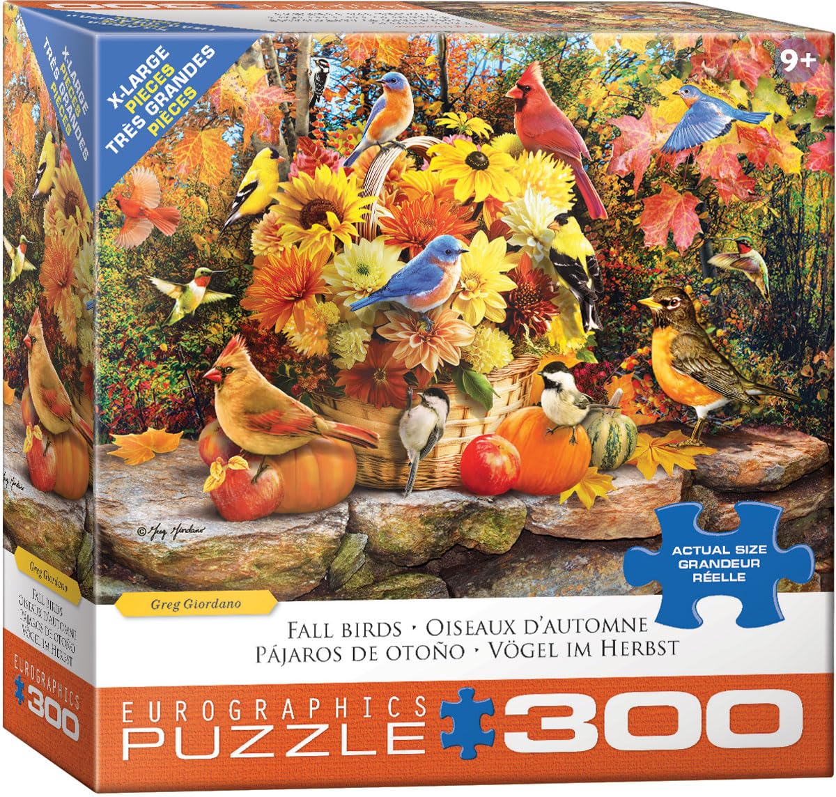 Fall Birds, Family Oversize Puzzles, Artist Series, Eurohraphics Jigsaw Puzzles, 300 Pieces