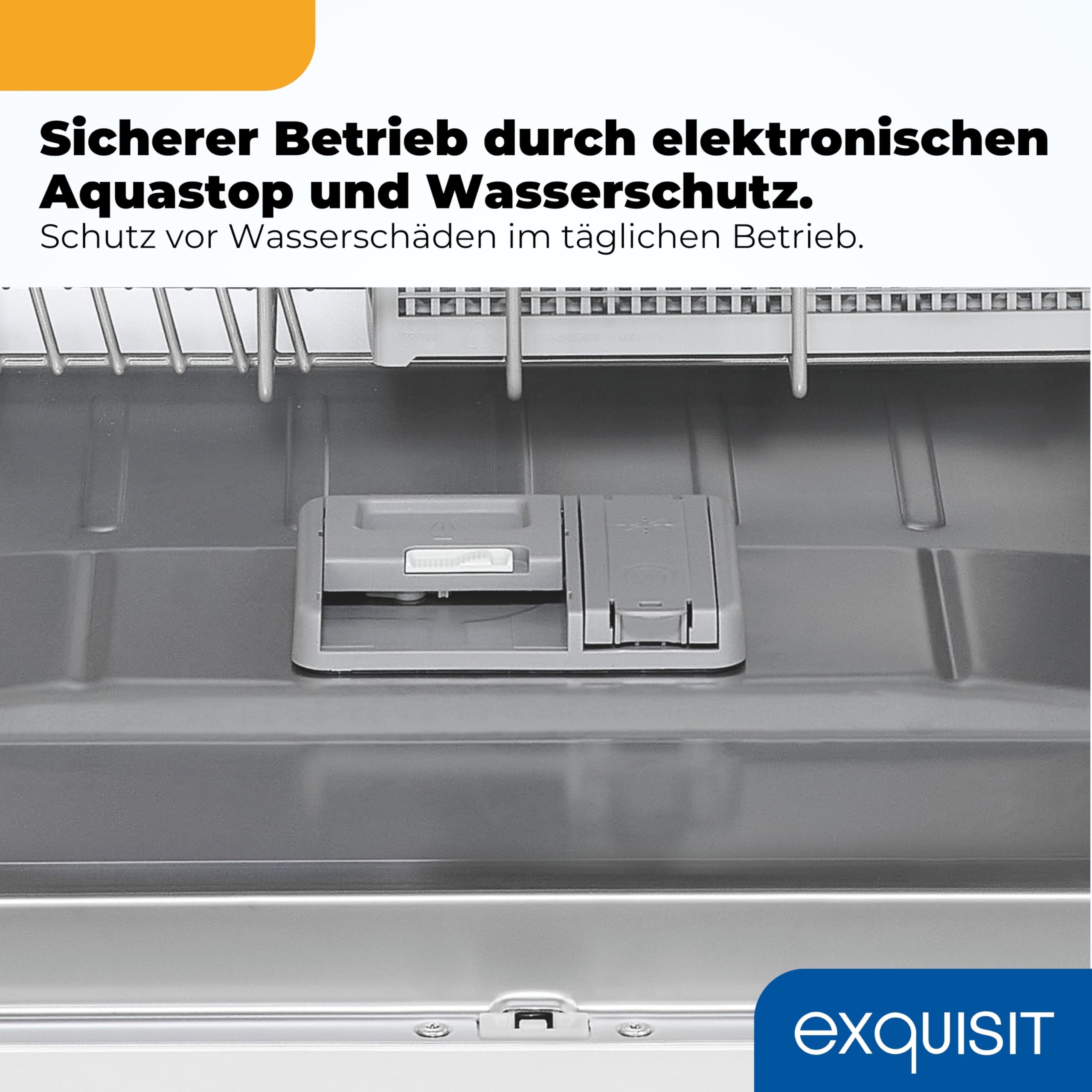 Exquisit GSP56312-030E Geschirrspüler Freistehend - 60cm Spülmaschine Weiß | Spülmaschine unterbau 60 cm mit Aquastop, 12 Maßgedecke, Geschirrspüler 60cm unterbau, 49 dB, Startzeitvorwahl & LED.