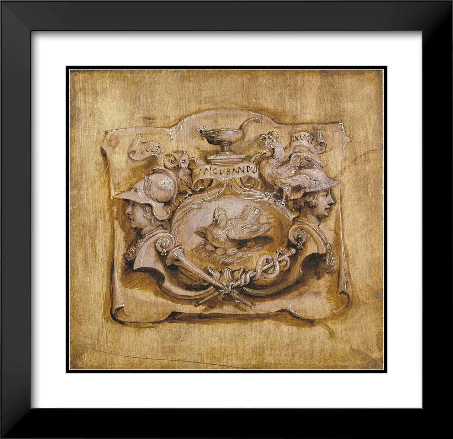 ArtDirect Peter Paul Rubens 21x20 Black Modern Frame and Double Matted Museum Art Print Titled - Printing Brand of Jan Van Meurs (1618-1629)