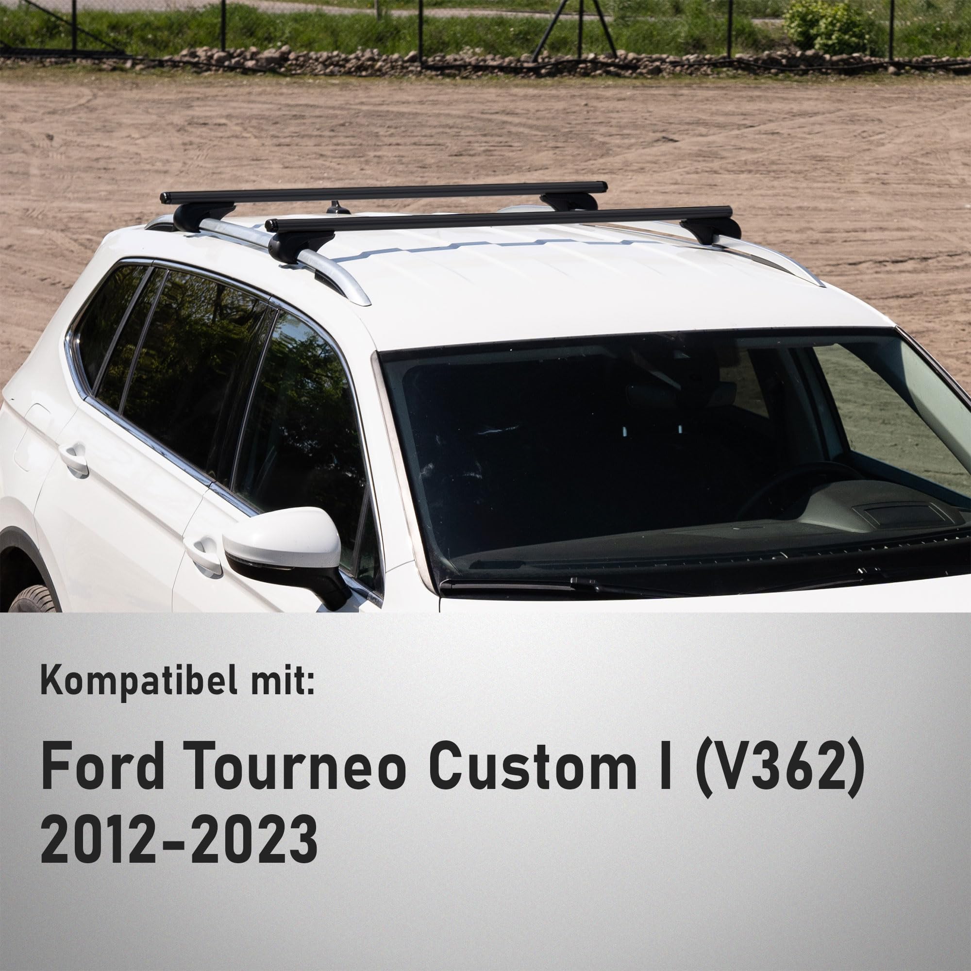 CHROMEMASTER | Dachgepäckträger Dachträger | Kompatibel mit Ford Tourneo Custom Van 2012-2023 | Er dient zum Transport Einer Dachbox, Fahrradträger, Leiter; Leichte Konstruktion aus Aluminium