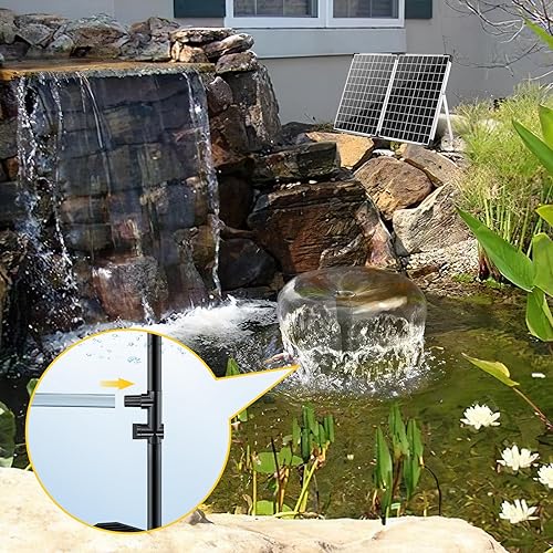 Miniatura 3 de Antfraer Bomba de fuente solar con kit de filtro de estanque, bomba solar de estanque de panel de 40 W con caja de filtro de estanque, filtro de