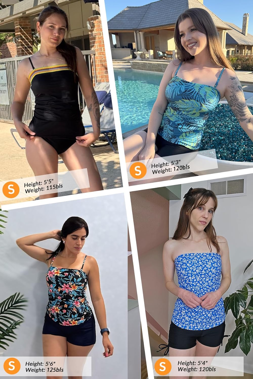 Aqua Eve Strapless Tankini Top Only for Women Bandeau Bathing Suits Ruched Tummy Control Tankini Top No Bottom - Image 6