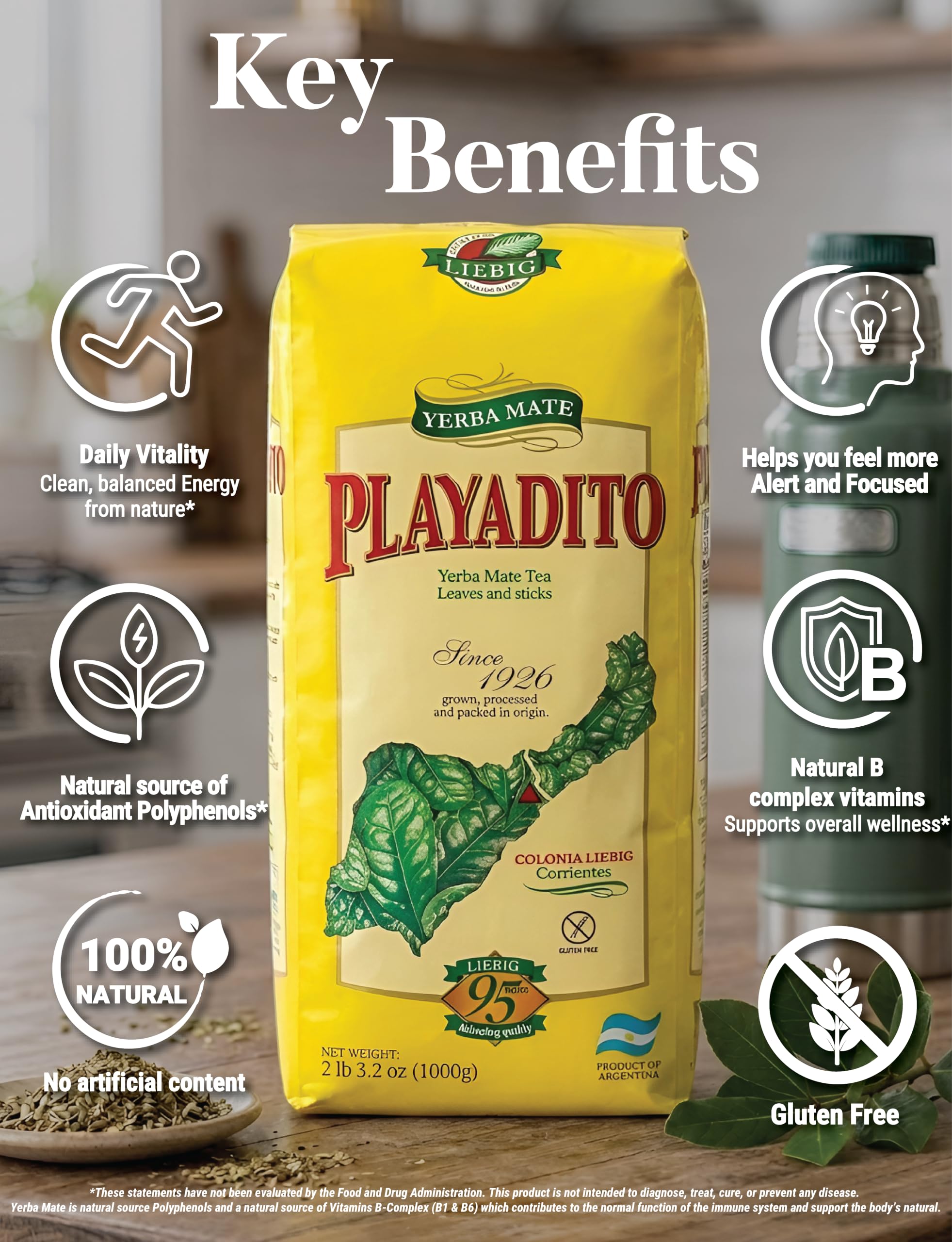 Amazon | Yerba Mate Playadito 1kg | 2.2ポンド - 2個パック 