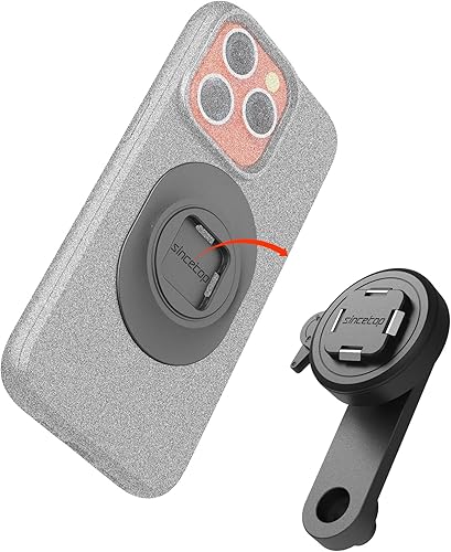 Miniatura 16 de sincetop Soporte magnético para teléfono para bicicleta/motocicleta Serie Q [Quad ] – Liberación rápida – Soporte de aluminio para manillar