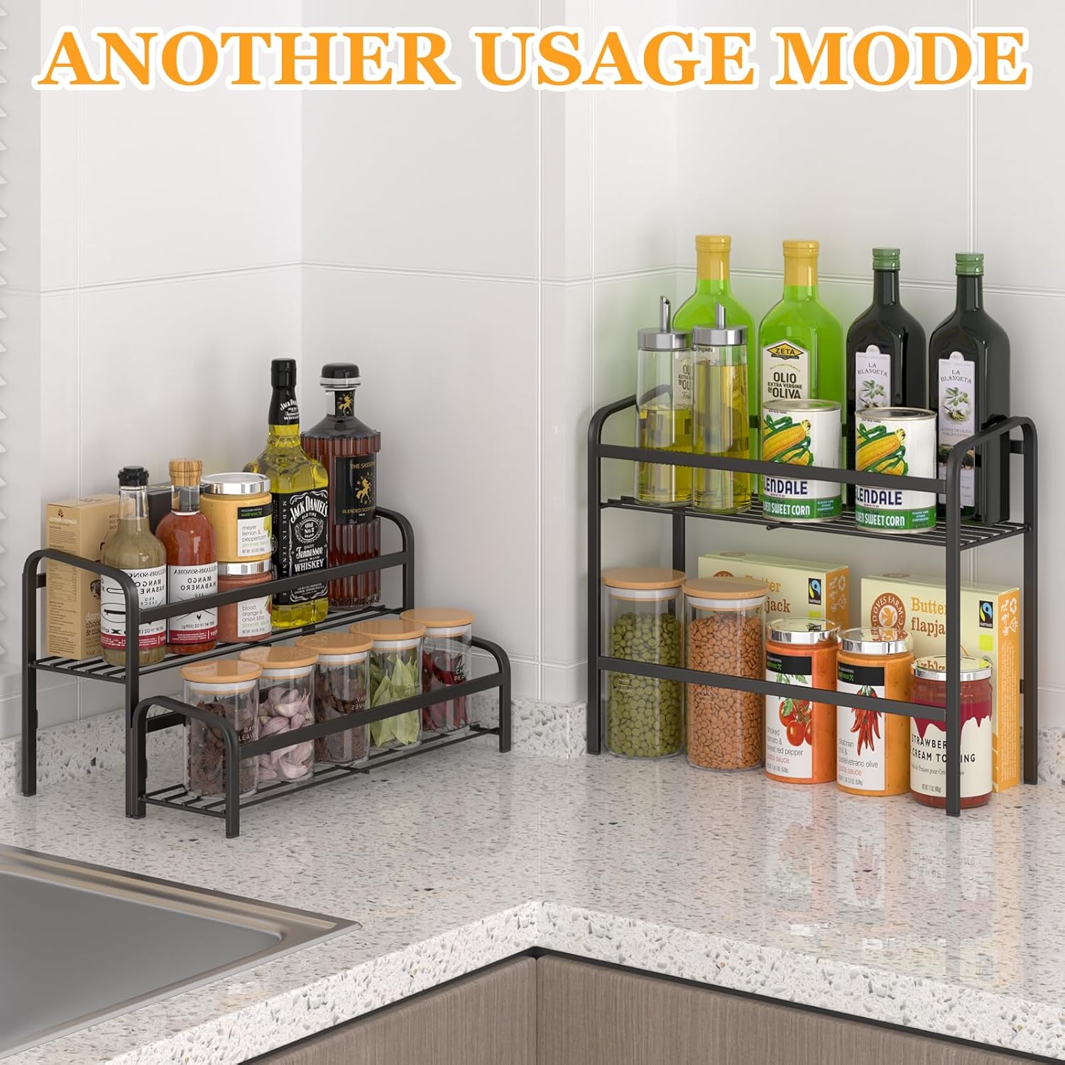 Coffee Syrup Organizer 3-Tier, 12 Bottles Capacity Coffee Syrup Rack,Metal Syrup Stand for Spice, Wine, Liquor, Bottle, Coffee Bar Station Racks Magnetic, No Installation