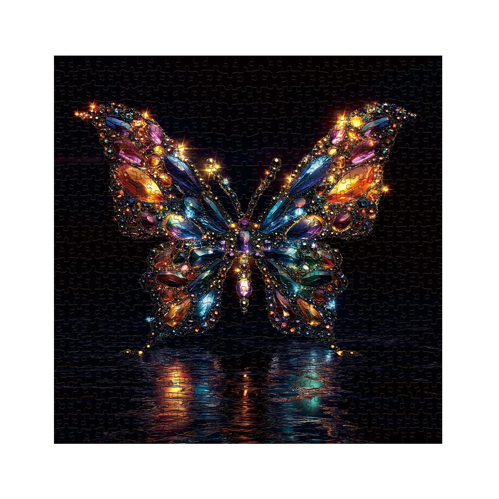 1000 Piece Jigsaw Puzzle For Adults - Fantasy Butterfly & Rainbow Crystal Waterfall, 20x27 Inches, Challenging - View #9