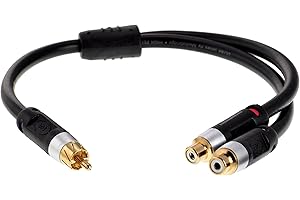 Mediabridge RCA Y-Adapter: Audiophile RCA Splitter for Home Theater, Stereo, PA Systems,...