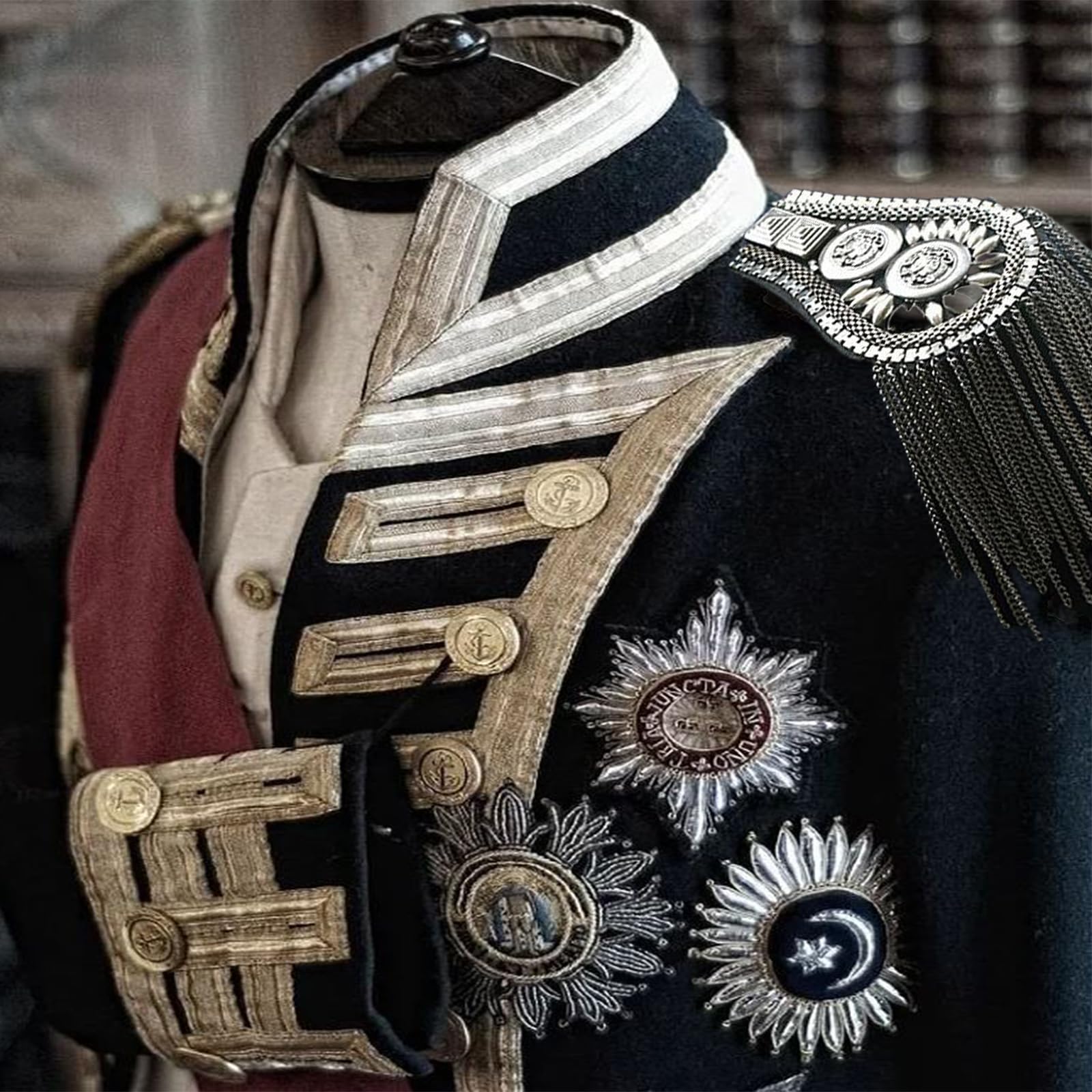 2 piezas Charretera de Cadena con Borlas, Charreteras con Borlas Unisex, Charreteras Punk, Para Fiestas de Disfraces, Representaciones Teatrales, Decoración de Uniformes