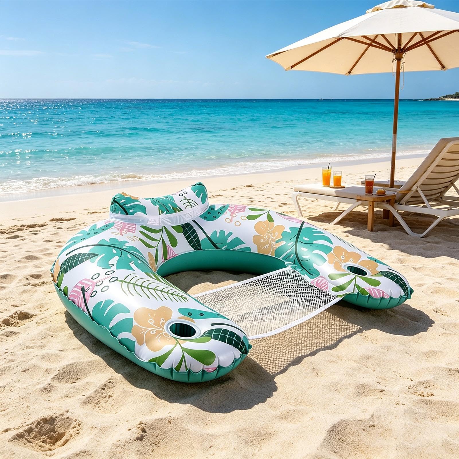 Galleggiante gonfiabile per piscina, in PVC, 90 x 75 cm