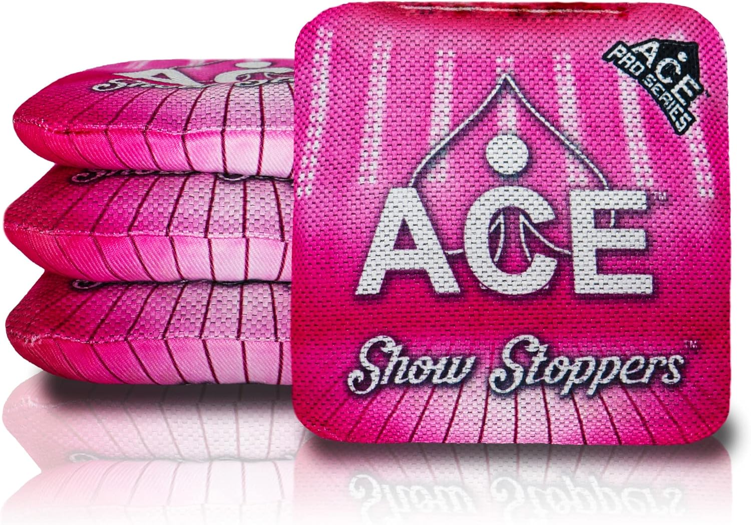 Show Stoppers | ACE Pro Cornhole Bags + PRO Kits | Dual Sided Slick Slicker All Weather | Optional Bag Break in and Carrying Case | Set of 4