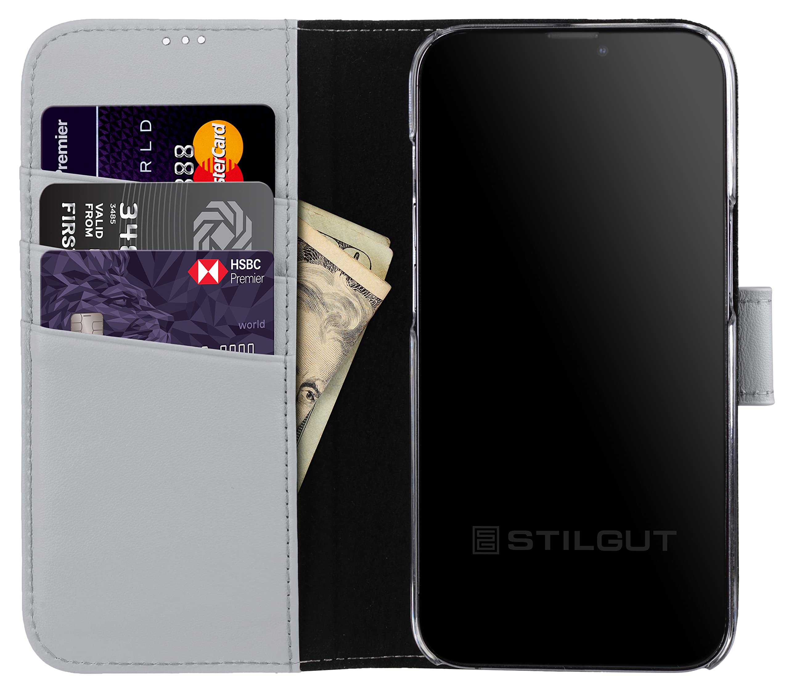 STILGUT Talis Compatible with iPhone 13 mini (5.4 Inch) Leather Case with Card Slot, Flip Cover, Wallet Case - Image 4