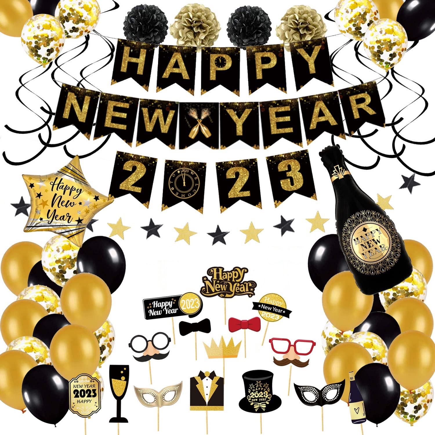 Buy New Years Eve Party Supplies 2023 Happy New Year Decorations 2023