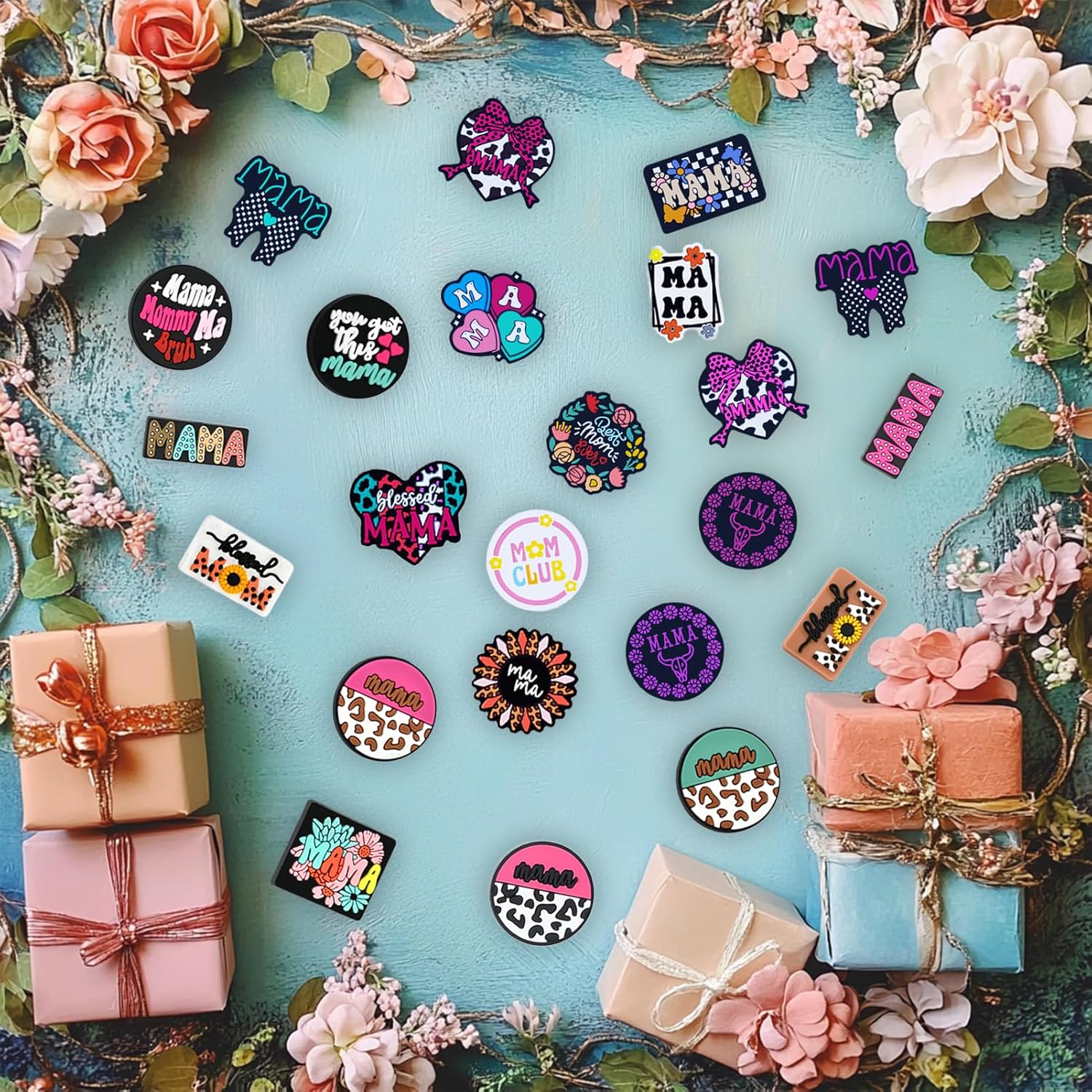 50pcs Mama Silicone Focal Beads, Mom Focal Beads Accessories Decorative Mother's Day Bead for Keychain Making Beaded Pens Jewelry Mother Gift Crafts Bracelet Necklace - Image 5