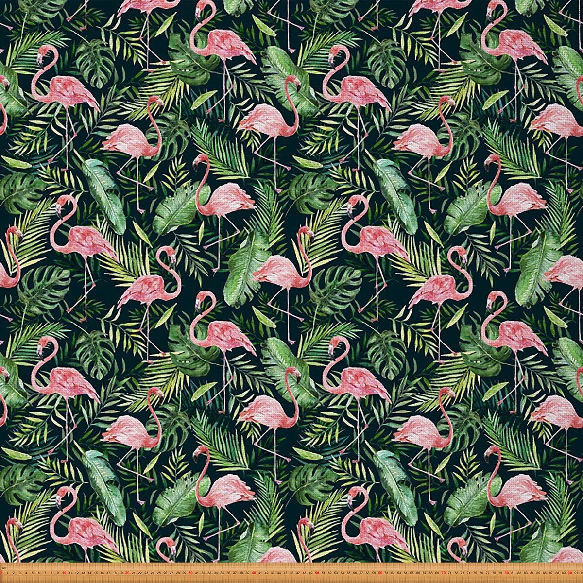 Flamingo Upholstery Fabric by The Yard,Tropical Palm Leaf Fabric for Upholstery and DIY Projects,Hawaiian Leaf Branches Botanical Waterproof Outdoor Fabric,3 Yards,(L276*W150cm) Green Pink